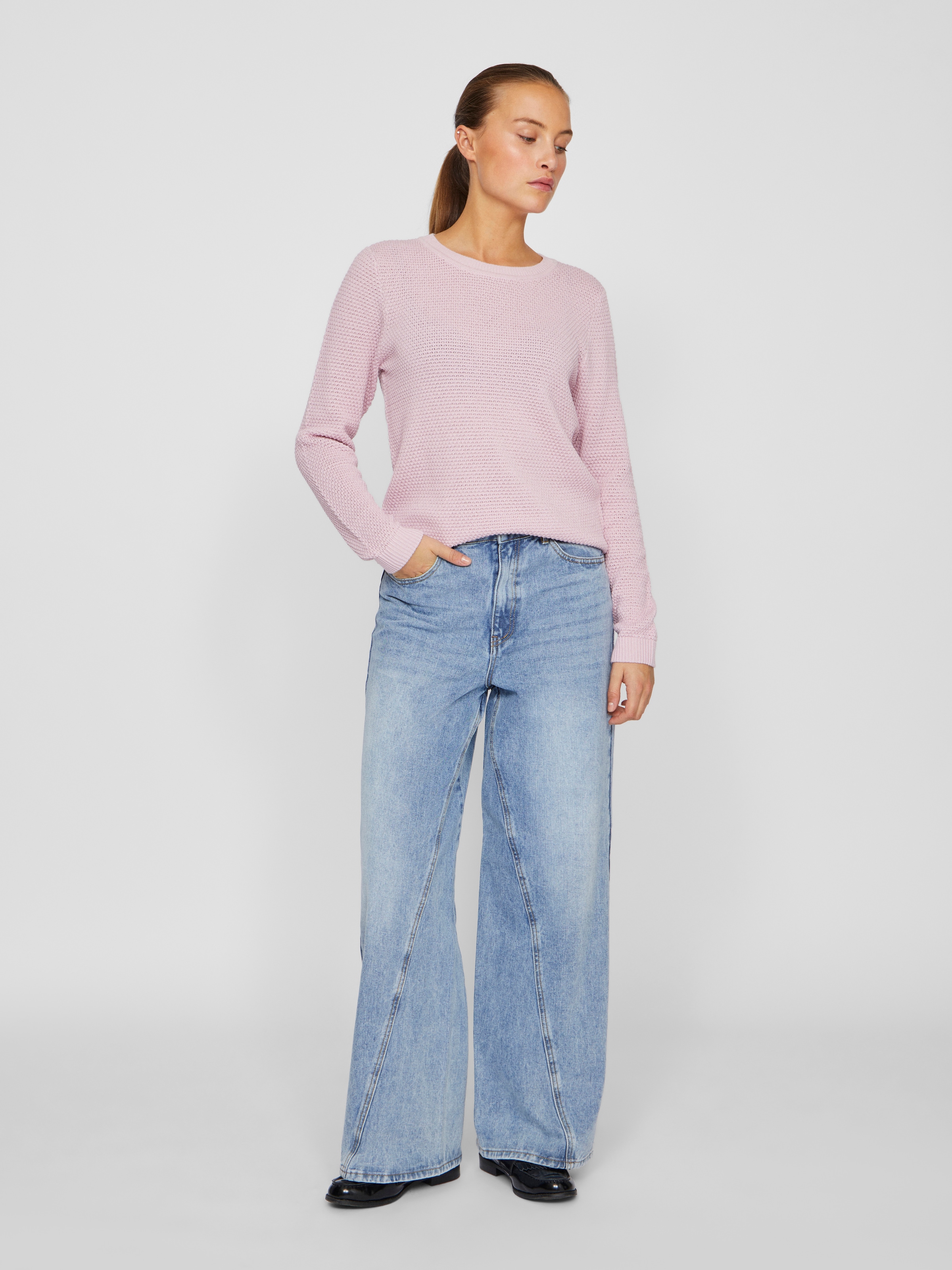 Vila Rundhalspullover »VIDALO O-NECK L/S KNIT TOP- NOOS«