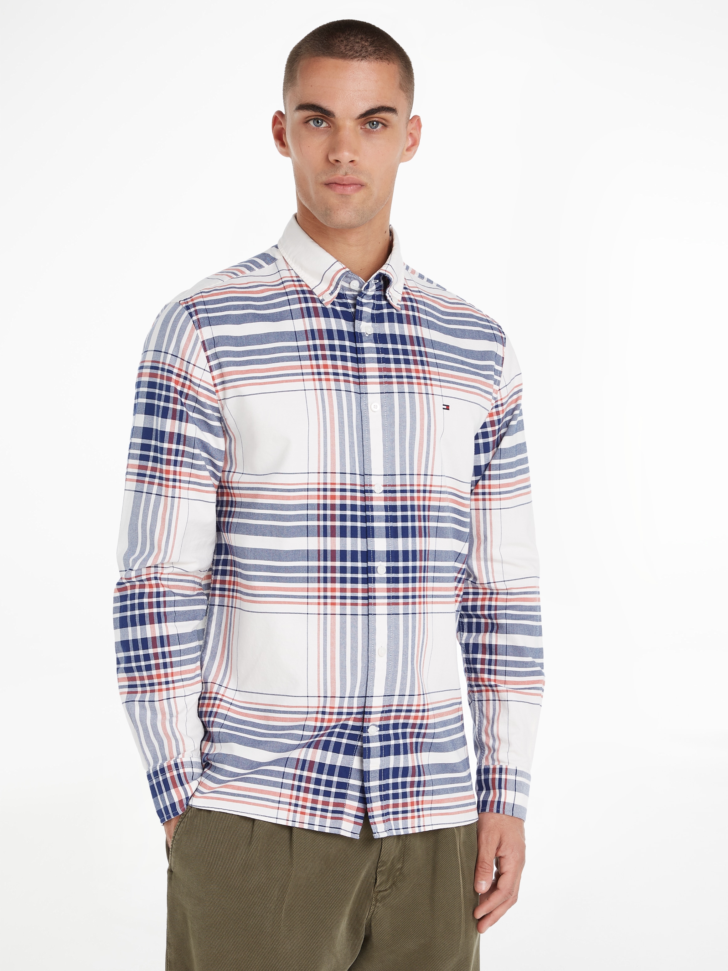 Tommy Hilfiger Langarmhemd "XL OXFORD CHECK Regular Fit SHIRT", mit großem günstig online kaufen