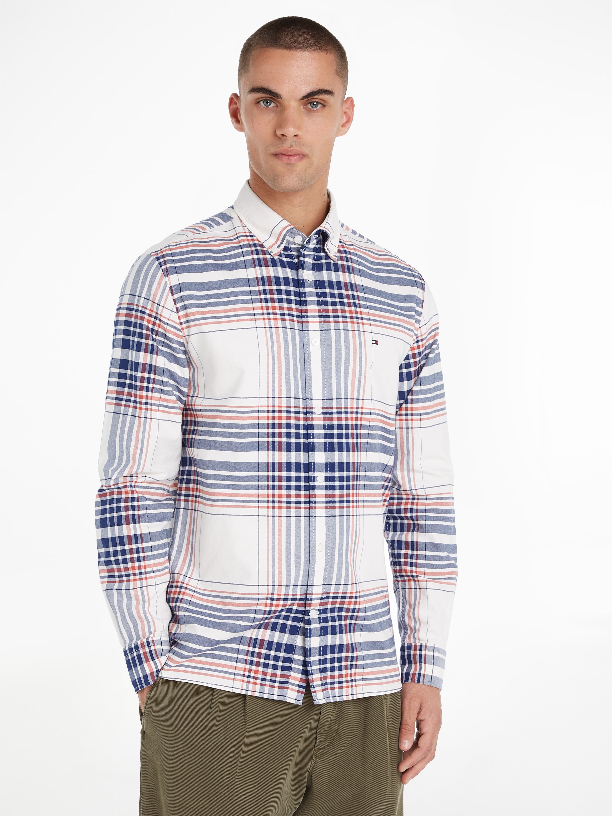 Tommy Hilfiger Langarmhemd "XL OXFORD CHECK RF SHIRT", mit großem Karomuster