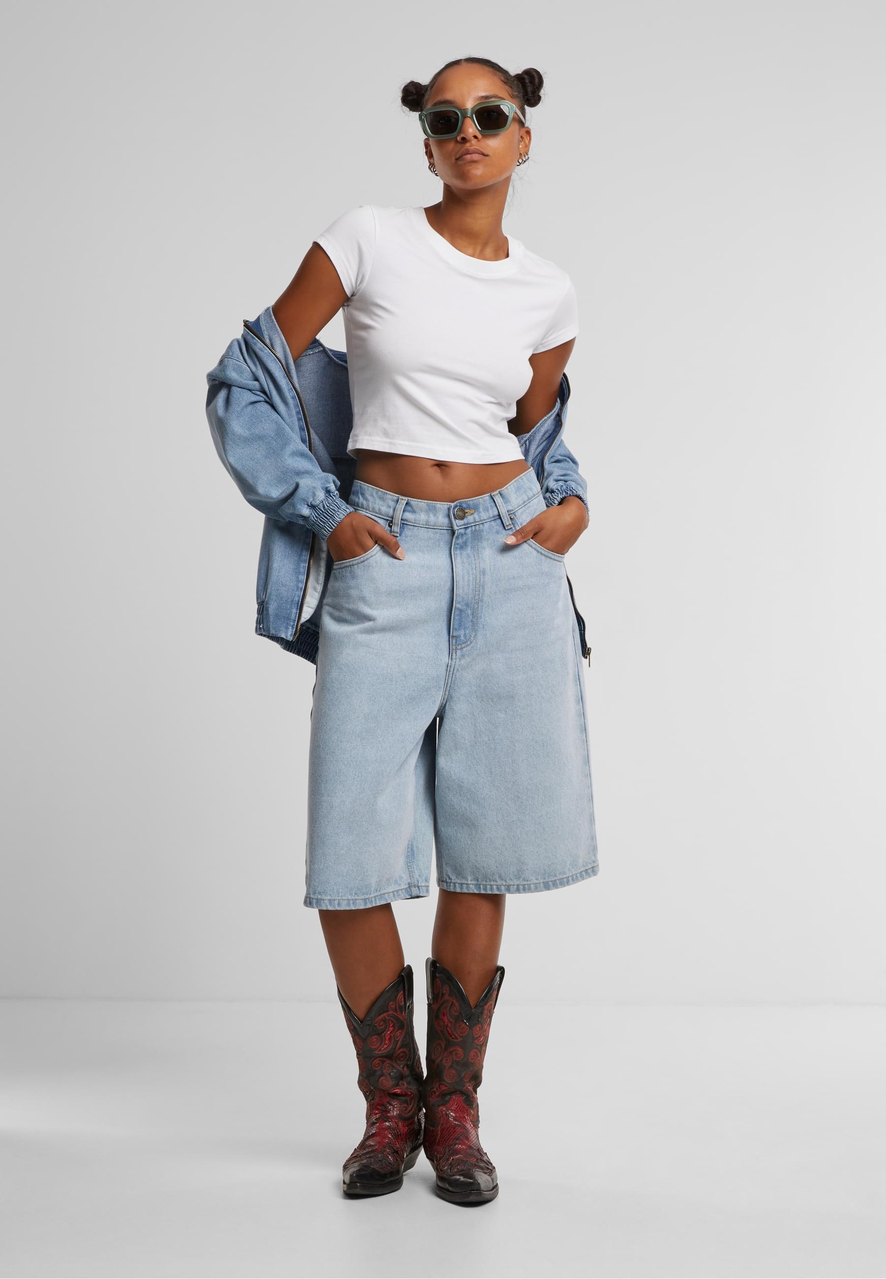 URBAN CLASSICS Jeansjacke »Urban Classics Ladies Oversized Skater Jacket« 1 Stk. tlg. ohne Kapuze