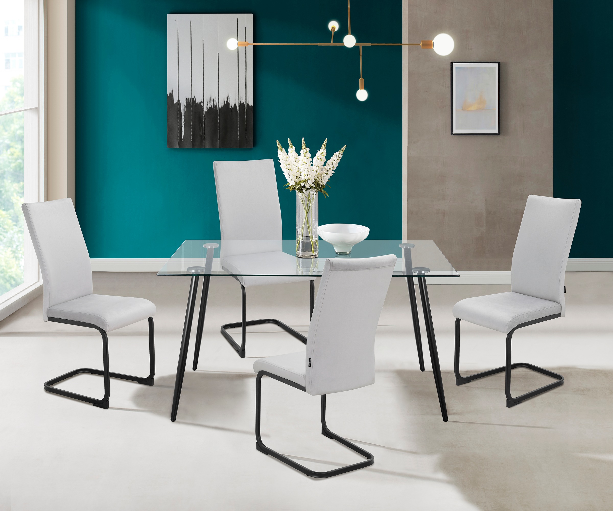 INOSIGN Esszimmerstuhl »Darcel«, (Set), 4 St., Veloursstoff, Freischwinger