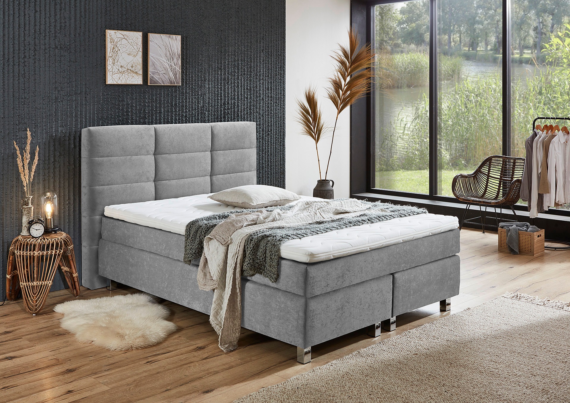 Westfalia Schlafkomfort Boxspringbett wahlweise mit Kaltschaum-Topper günstig online kaufen