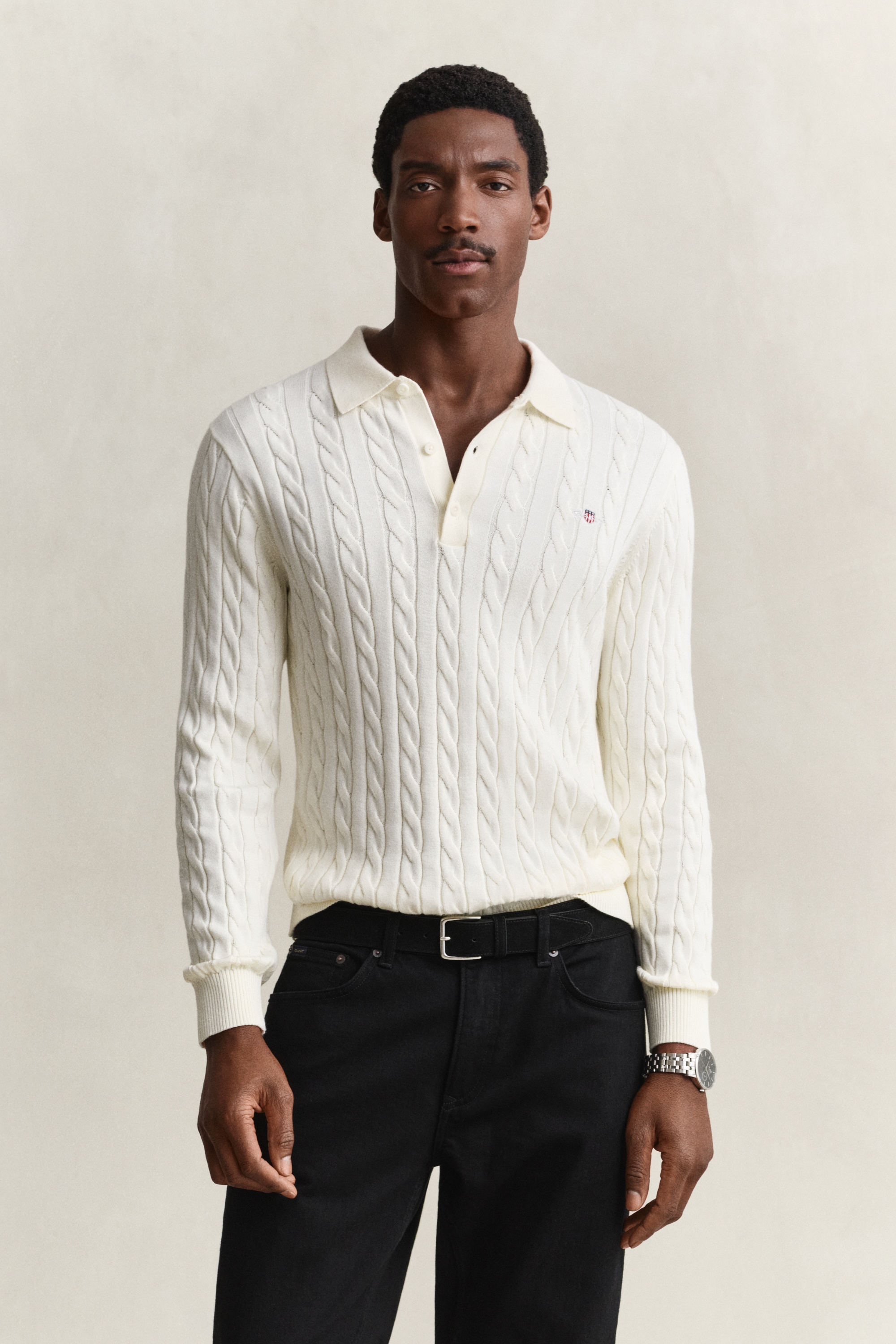 Gant Polokragenpullover »COTTON CABLE POLO« Regular fit mit Polokragen