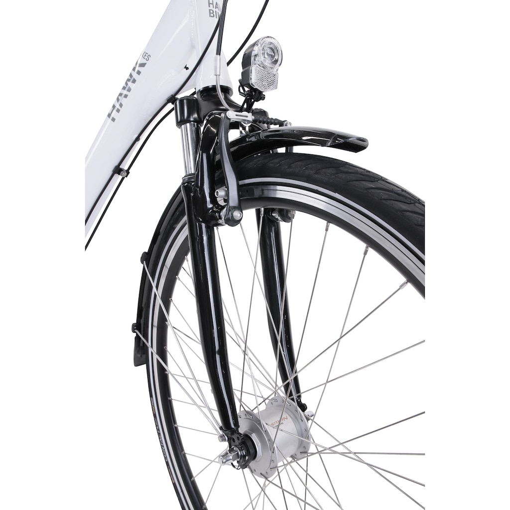 HAWK Bikes Cityrad »HAWK City Wave Deluxe White«, 7 Gang, Shimano, Nexus Schaltwerk