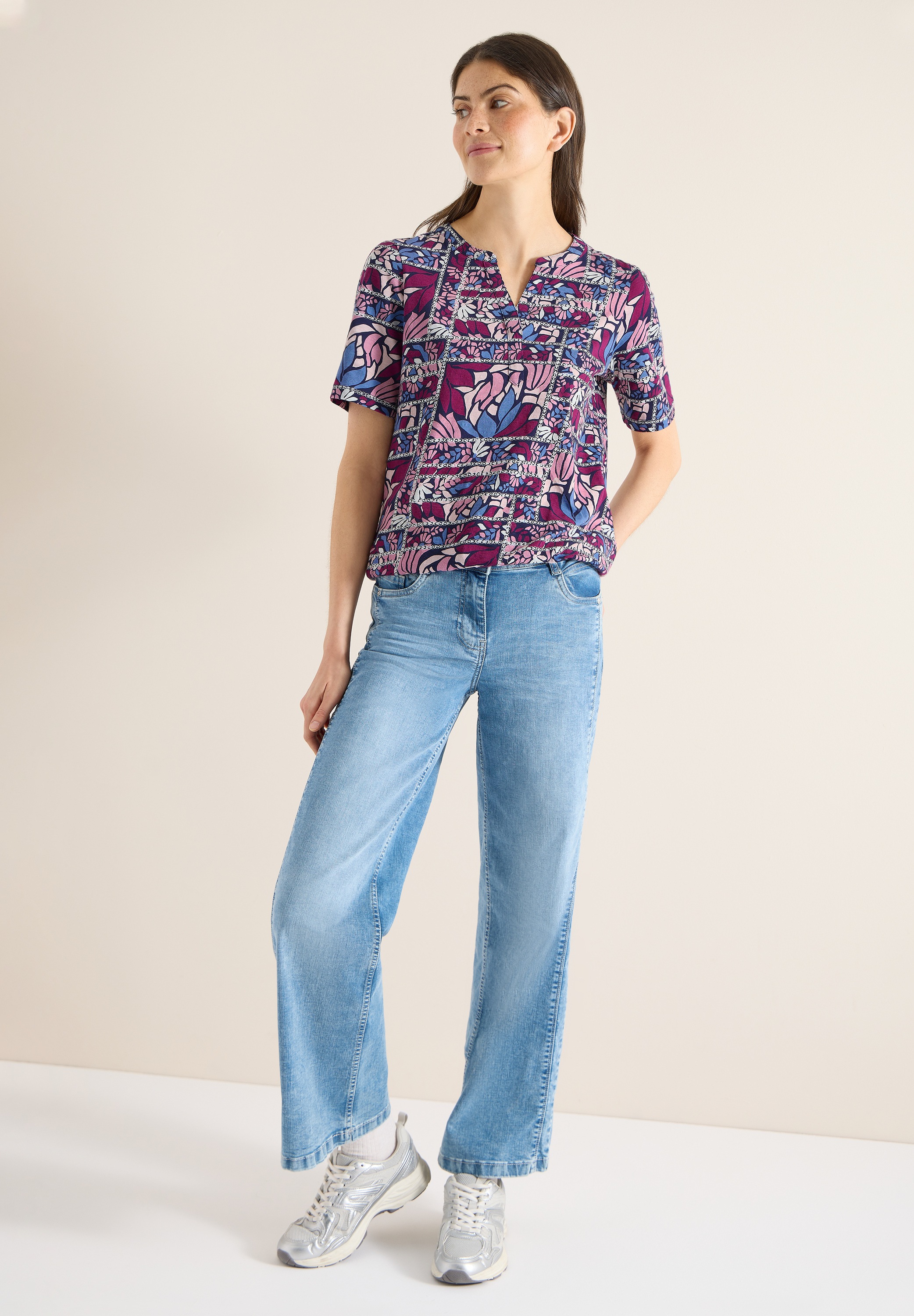 Thumbnail - Cecil V-Shirt mit Flammgarn