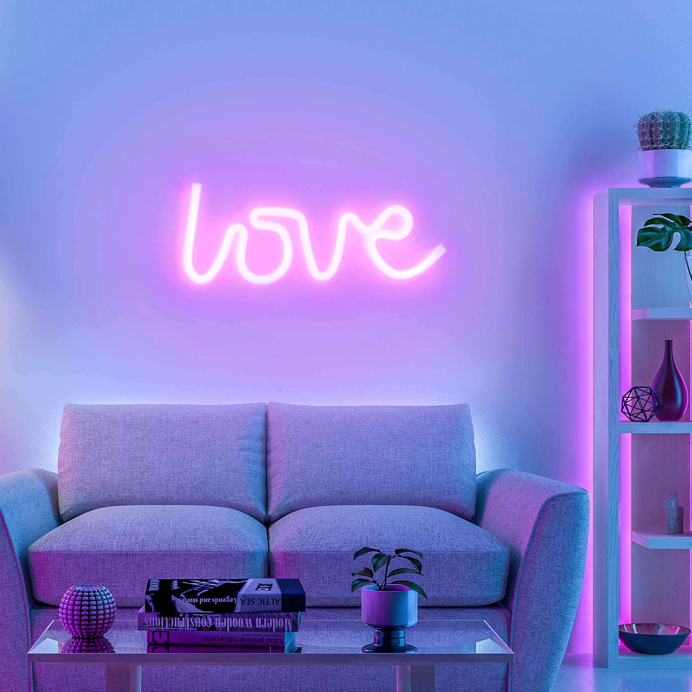 JUST LIGHT LED Wandleuchte »NEON-LOVE«, 1 flammig, Leuchtmittel LED-Board | LED fest integriert