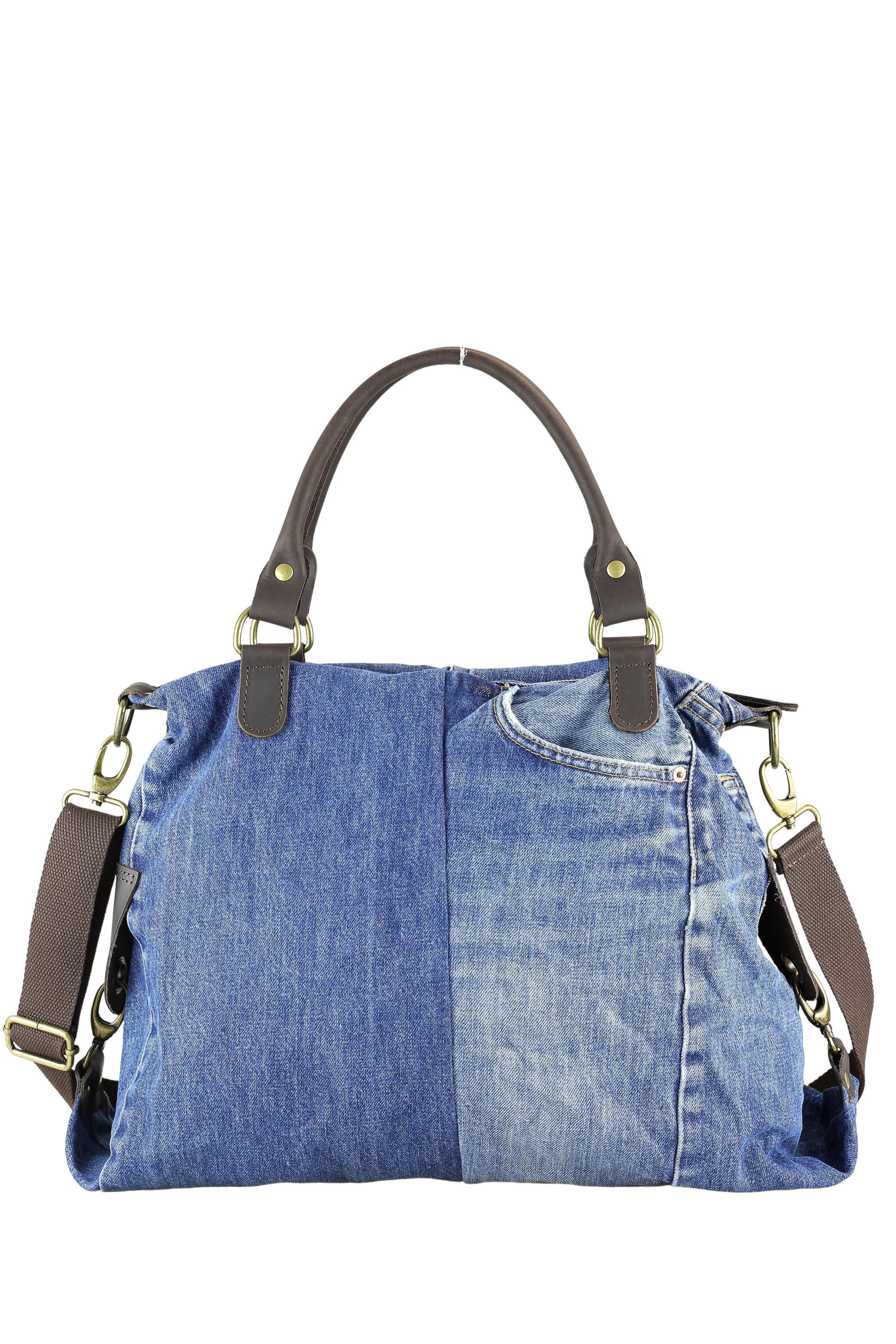 COLLEZIONE ALESSANDRO Shopper »Montana«, aus Jeans und Glattleder mit langen Henkeln