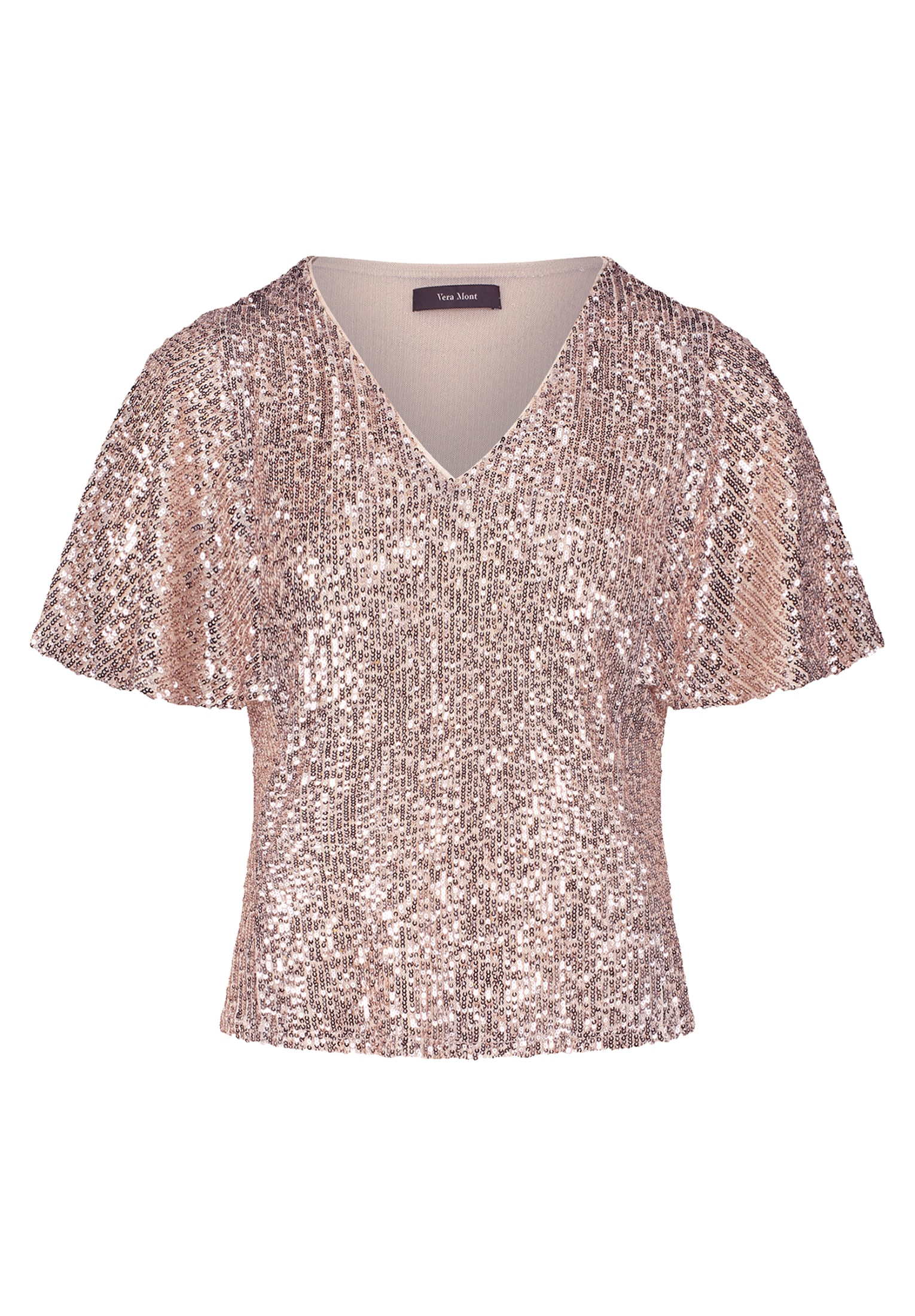 Vera Mont Kurzarmshirt »Vera Mont Damen Blusenshirt kurzarm«, (1 tlg.), Pailletten