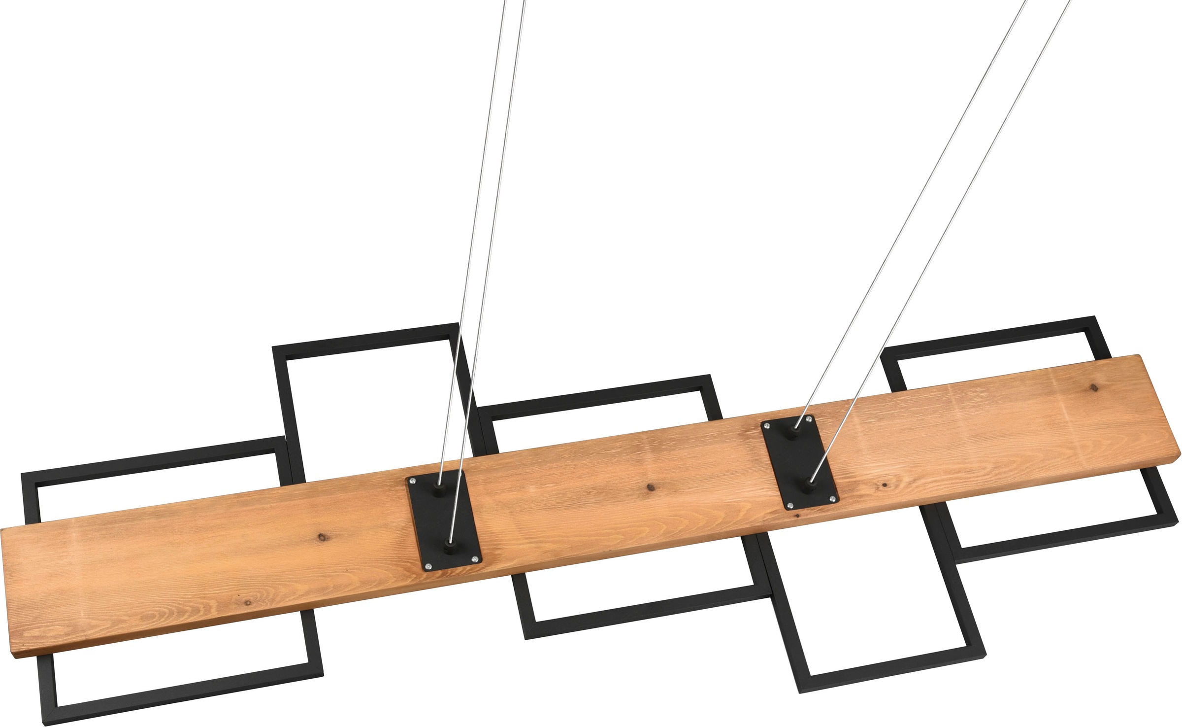 TRIO Leuchten LED Pendelleuchte »Harper«, 1 flammig, Leuchtmittel LED-Board | LED fest integriert, Hängelampe aus Holz und Metall, höhenverstellbar, LED mit 3 Dimmstufen