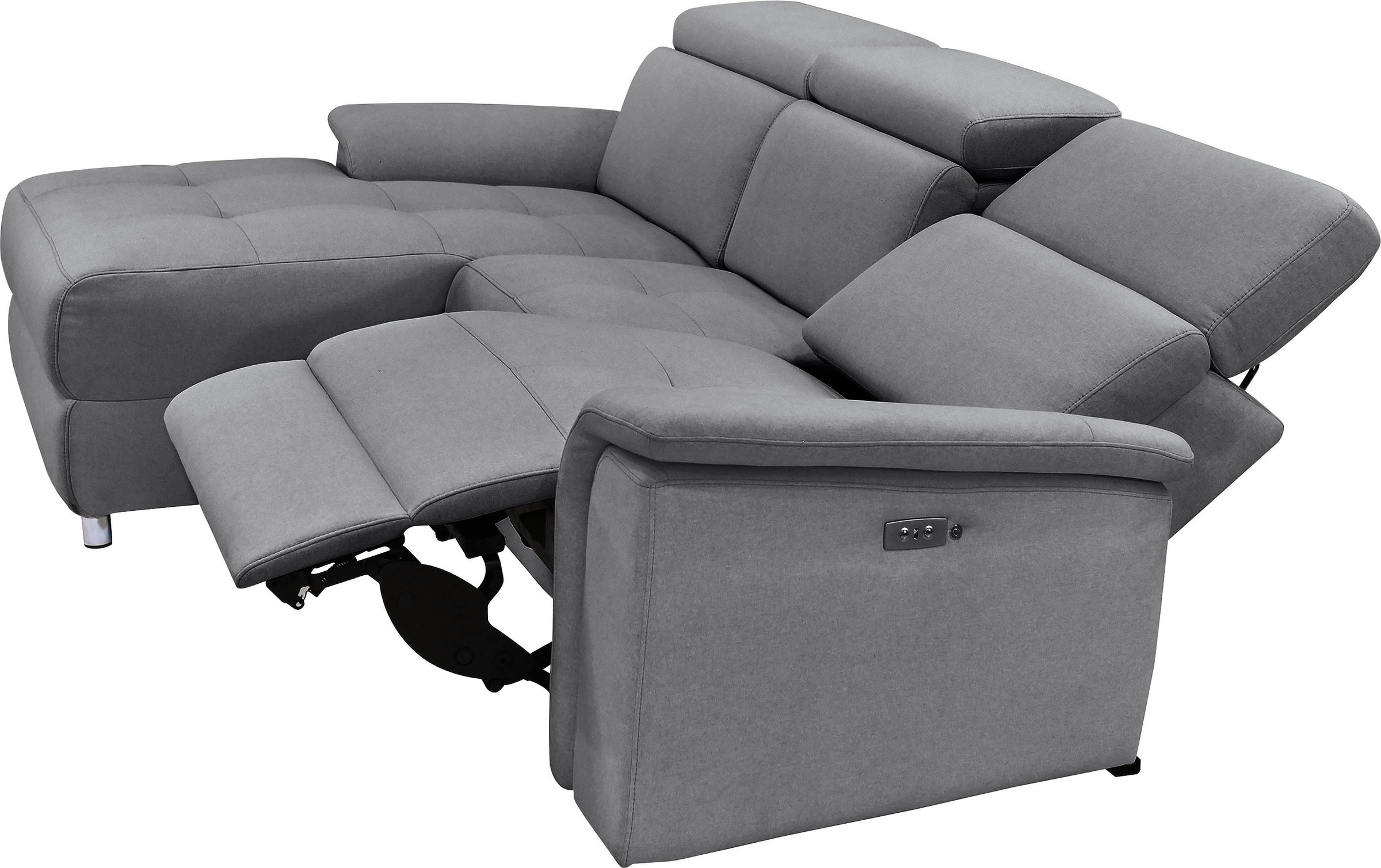 Thumbnail - Home affaire Ecksofa "Pareli, L-Form, 259cm,m. Recamiere, Echtleder, Kunstleder, Webstoff" man. o. elektr. Relaxfunktion...