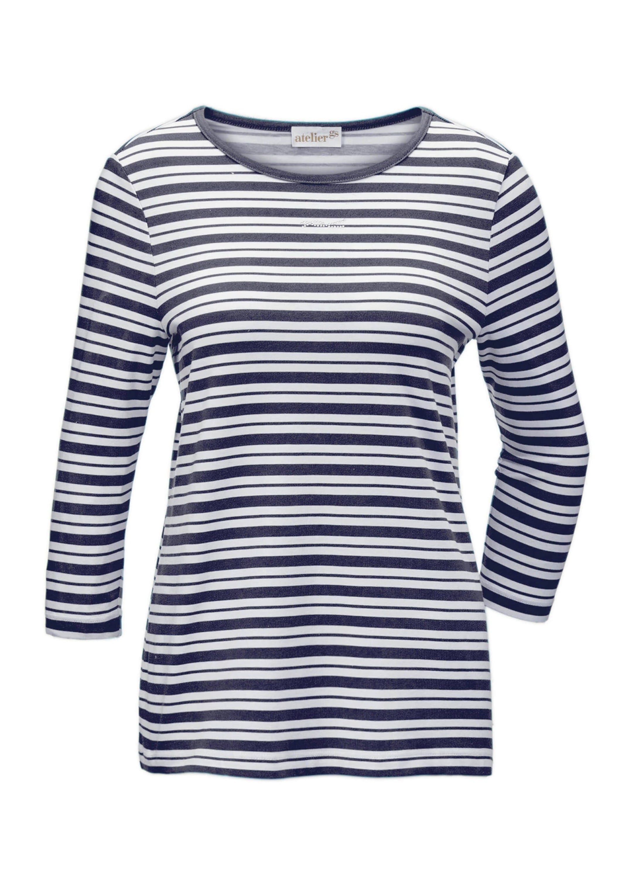 GOLDNER Kurzarmshirt »Kurzgröße Ringelshirt mit U-Boot-Ausschnitt«