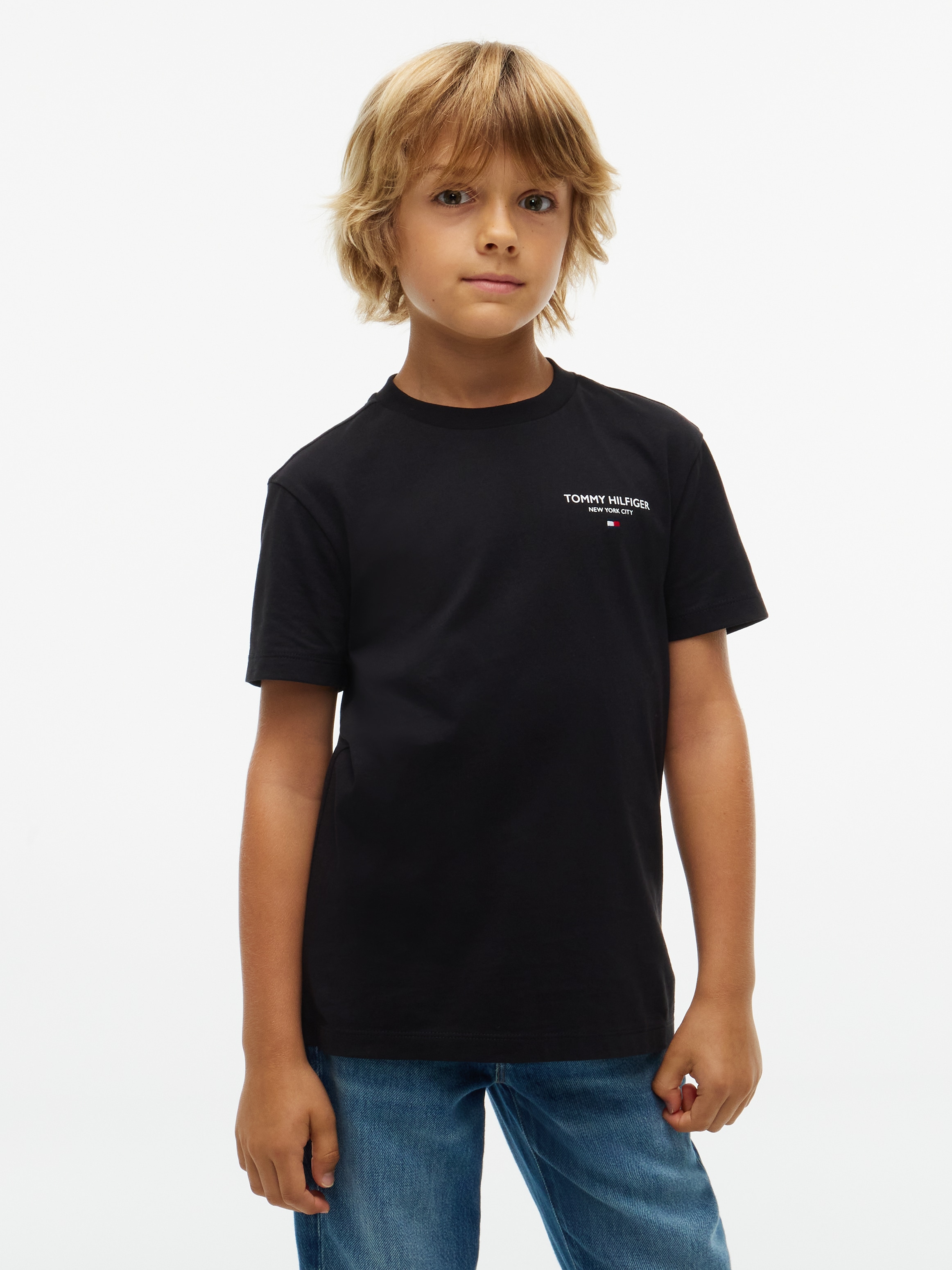 Tommy Hilfiger T-Shirt Rundhalsausschnitt, Regular Fit, Kinder bis 16 Jahre