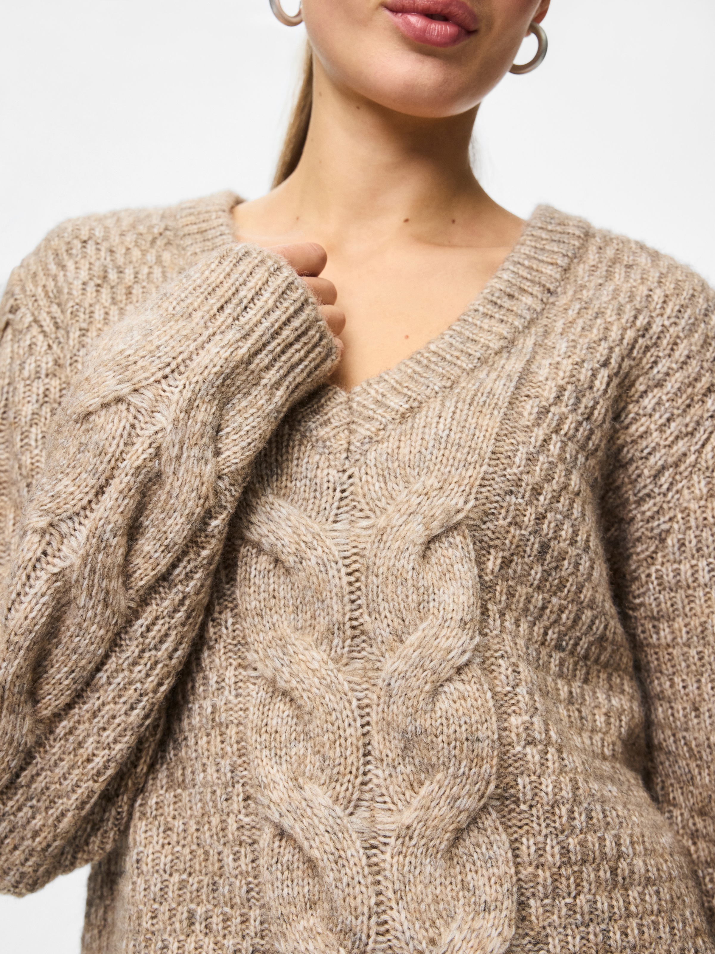 pieces Strickpullover "PCNINA LS V-NECK KNIT NOOS BC" günstig online kaufen