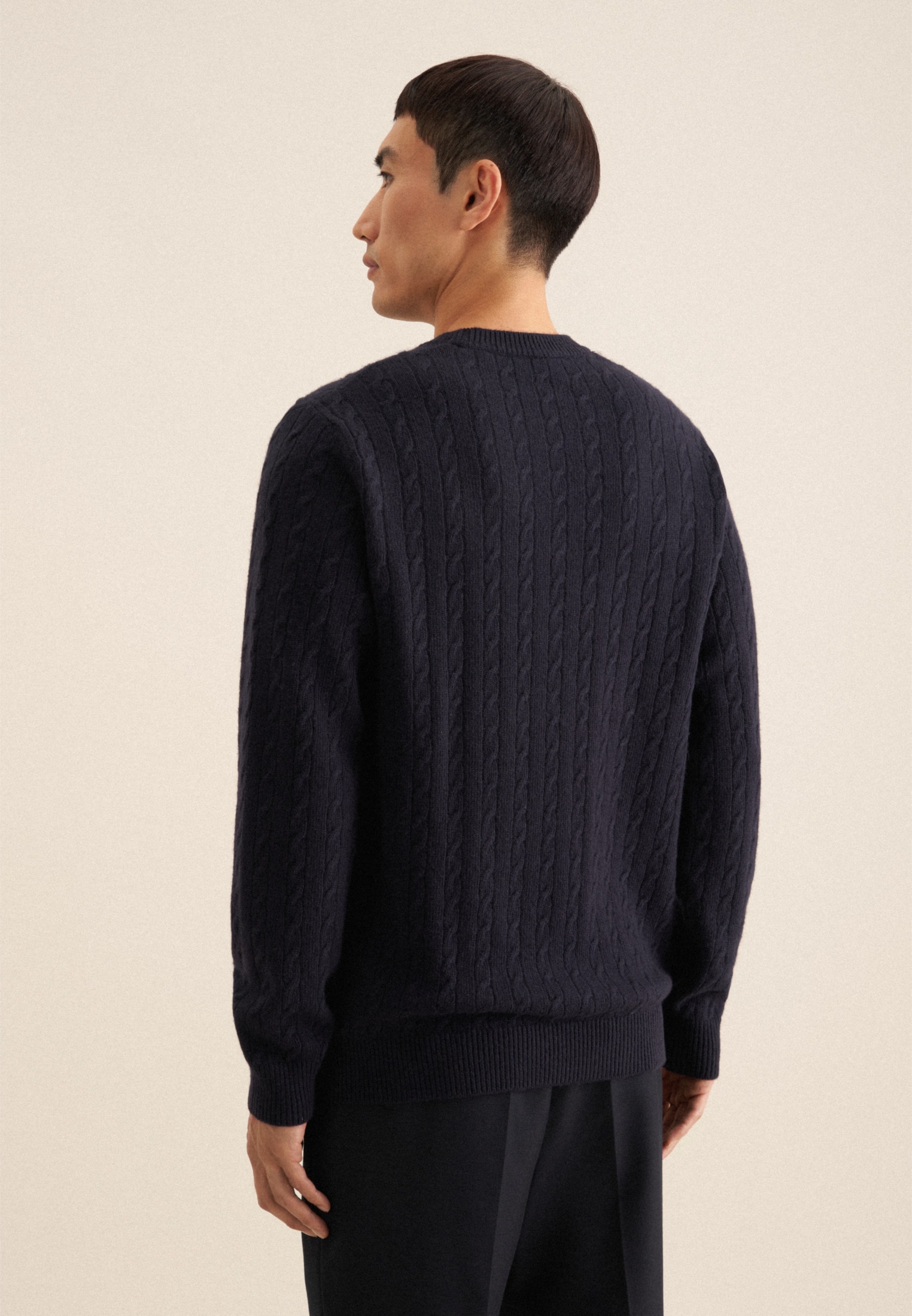seidensticker Strickpullover »Regular«, Langarm Rundhals Zopfmuster