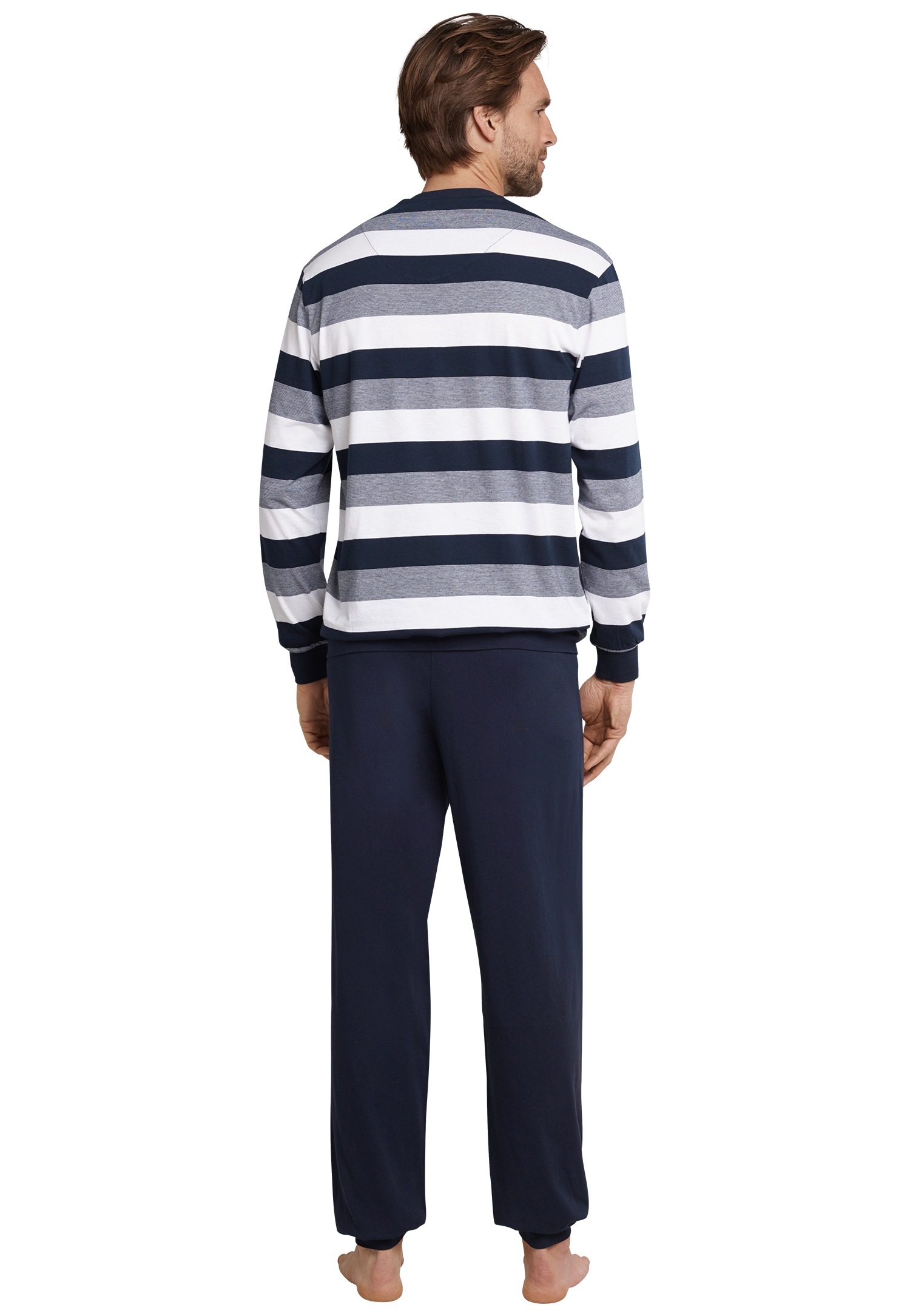 Thumbnail - Schiesser Pyjama "Dark Sapphire" 2 Stk. tlg., mit Blockringeln