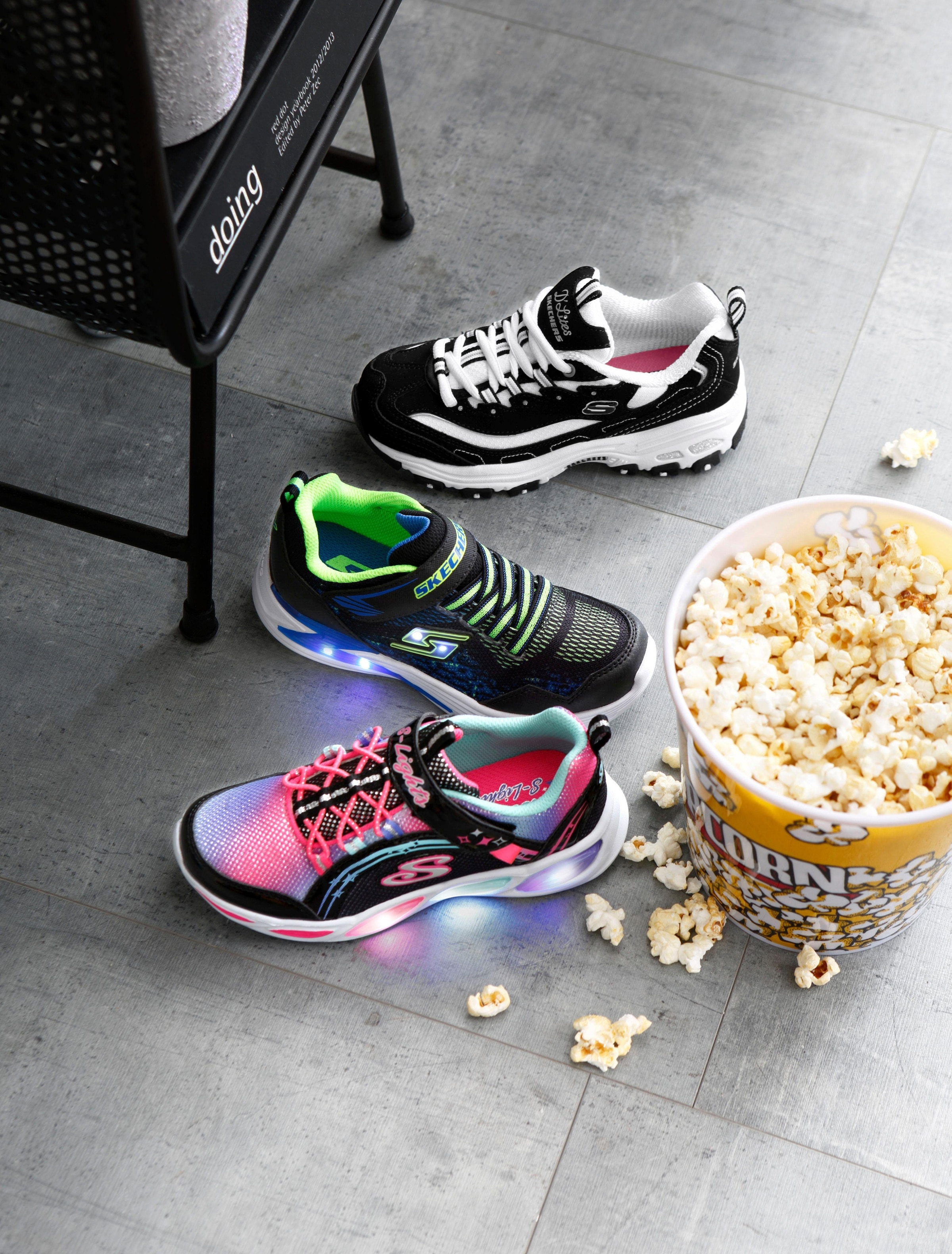 Skechers Sneaker »Blinkschuh Erupters III«, Klettverschluss und Gummiband, Freizeitschuh, Halbschuh, Schnürschuh