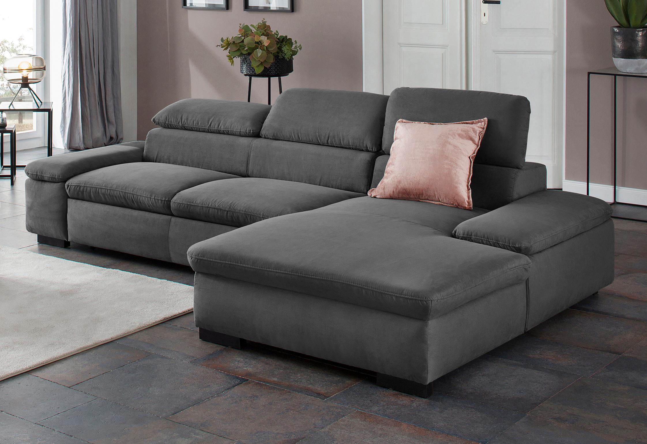OTTO home Ecksofa "Alberto L-Form" mit Kopfteilverstellung, wahlweise mit Schlaffunktion