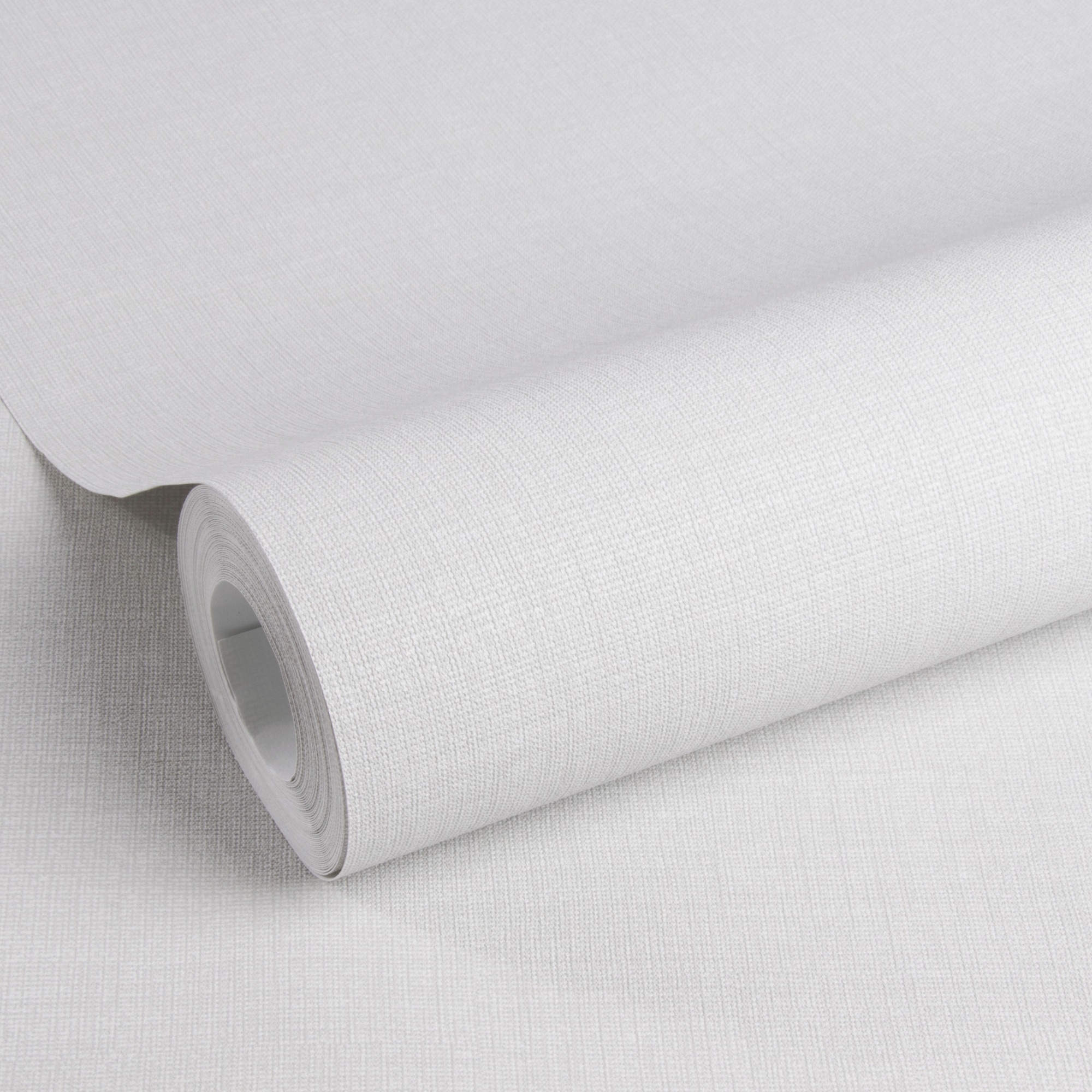 WOW Vliestapete »Linien Uni«, Leinenoptik, Weiß/Grau - 10m x 52cm
