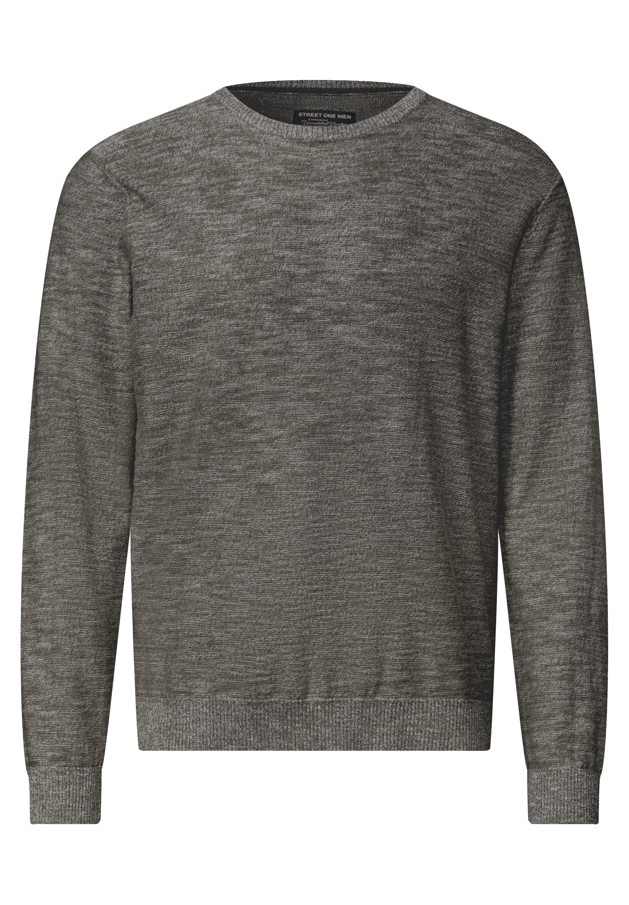 STREET ONE MEN Rundhalspullover aus reiner Baumwolle