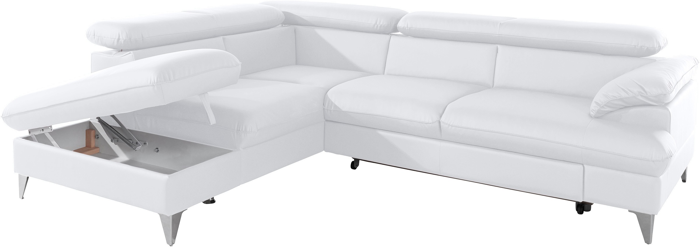 COTTA Ecksofa »Caluso L-Form«, mit Kopfteilverstellung, wahlweise mit Bettfunktion & Bettkasten