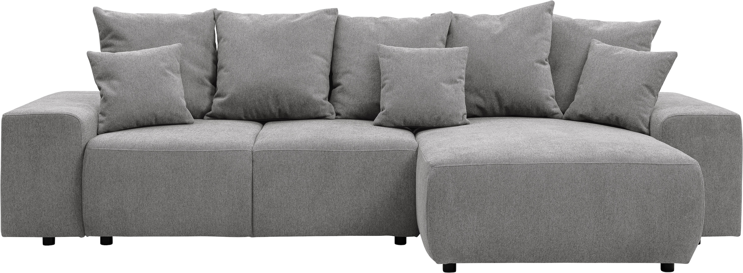 WERK2 Ecksofa »Riwa, modernes Sofa zum Kuscheln und Entspannen, Breite 300cm, L-Form«, Trendiges Ecksofa mit vielen Kissen, Schlaffunktion & Bettkasten