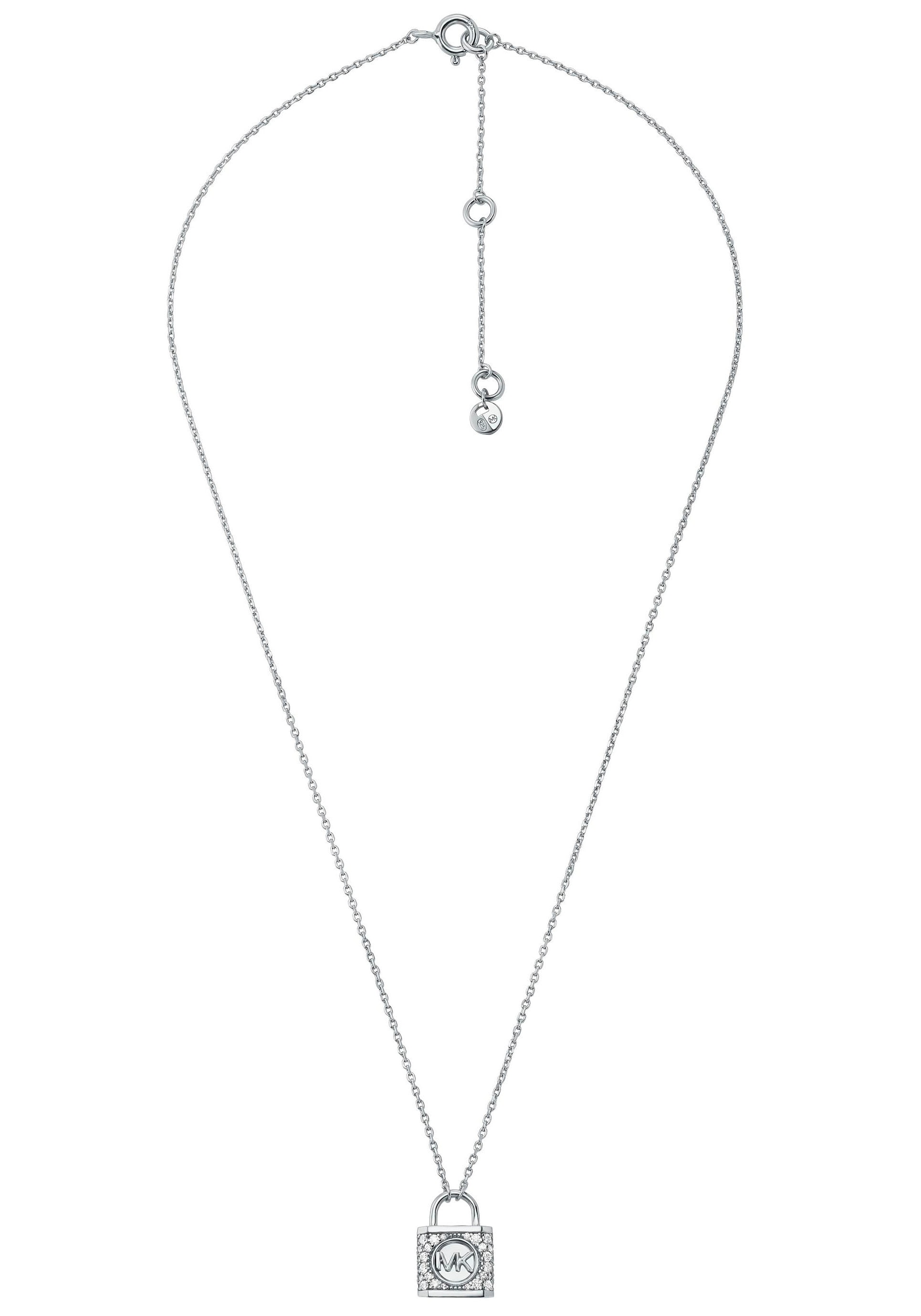 MICHAEL KORS Kette mit Anhänger »PREMIUM, SCHLOSS, MKC1629AN«, mit Zirkonia (synth.)