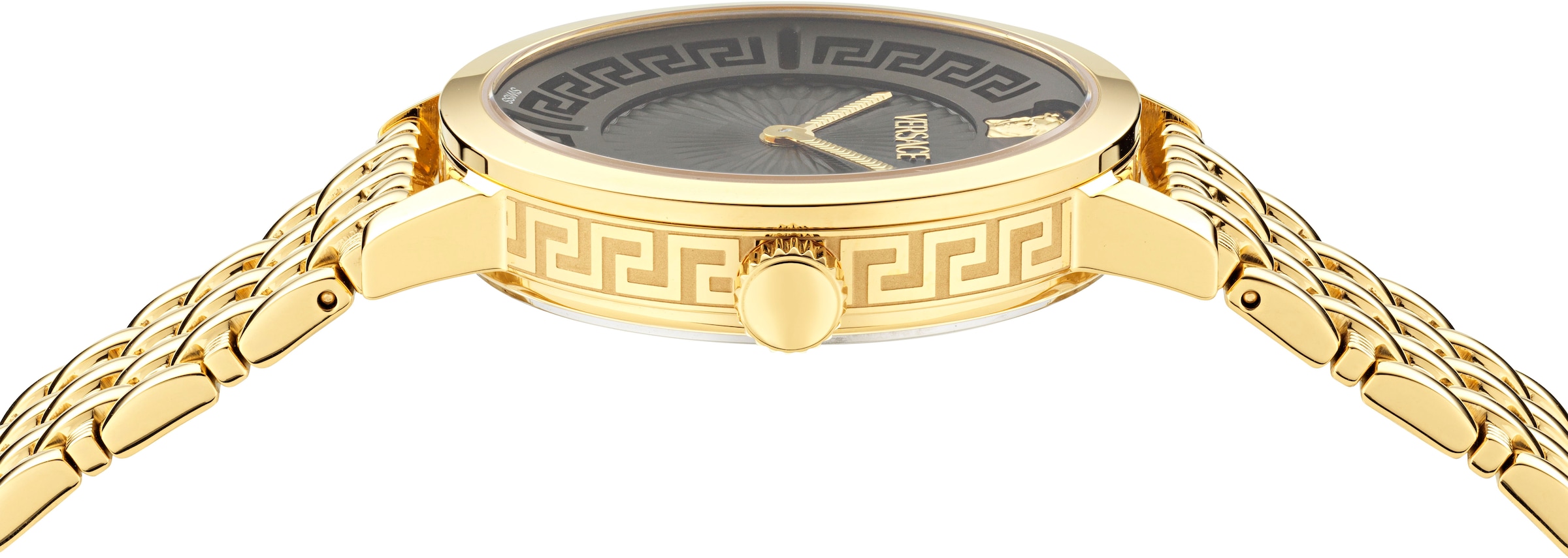 Versace Quarzuhr »GRECA FORTUNA«, Armbanduhr, Damenuhr, Swiss Made, Edelstahlarmband, analog