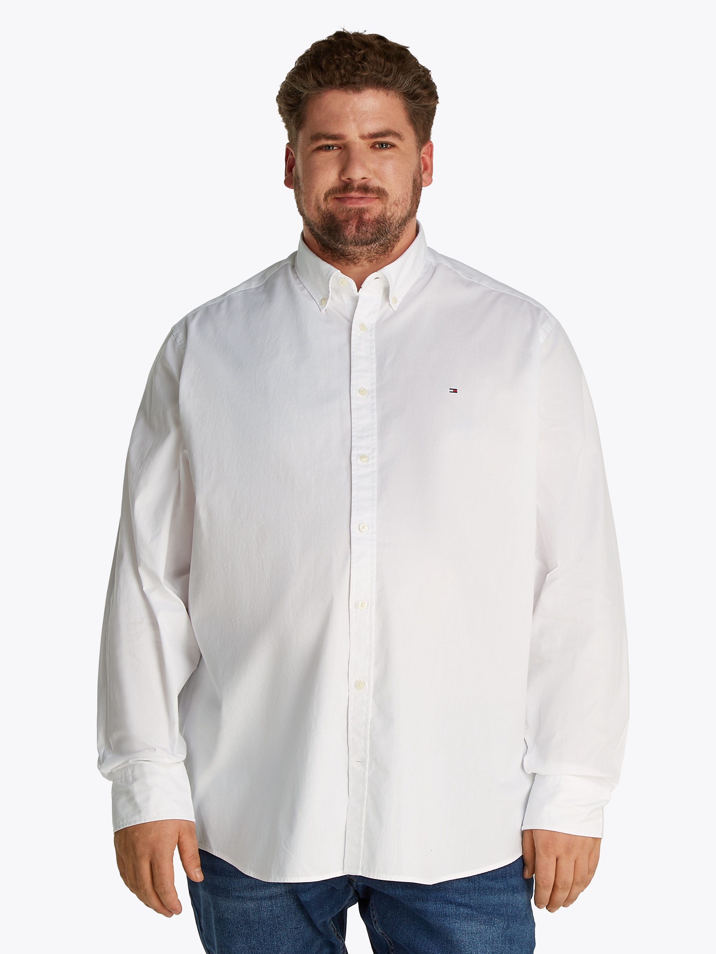 Tommy Hilfiger Big & Tall Langarmhemd "BT-FLEX POPLIN SOLID" Große Größen, günstig online kaufen