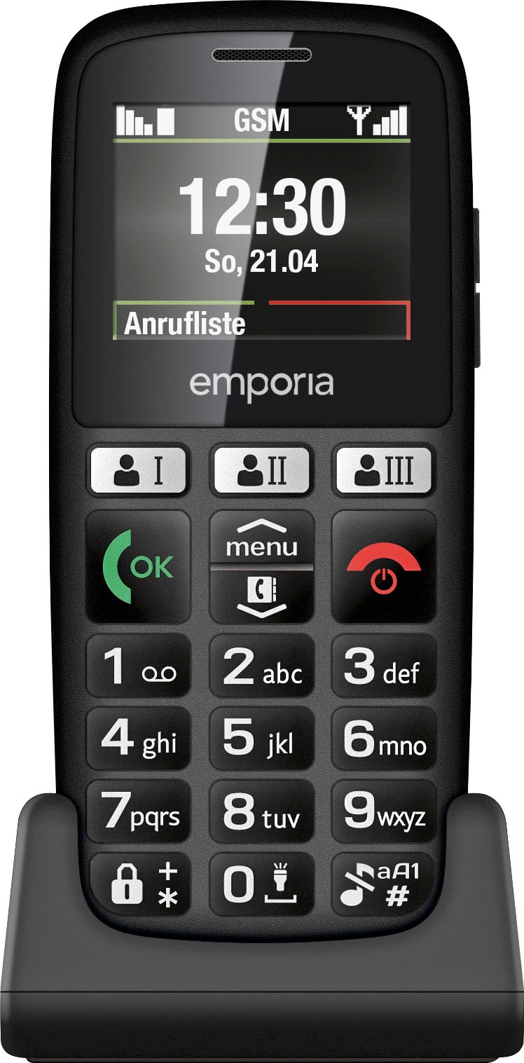 Emporia Seniorenhandy »emporiaHAPPY E30«, schwarz, 5,08 cm/1,81 Zoll