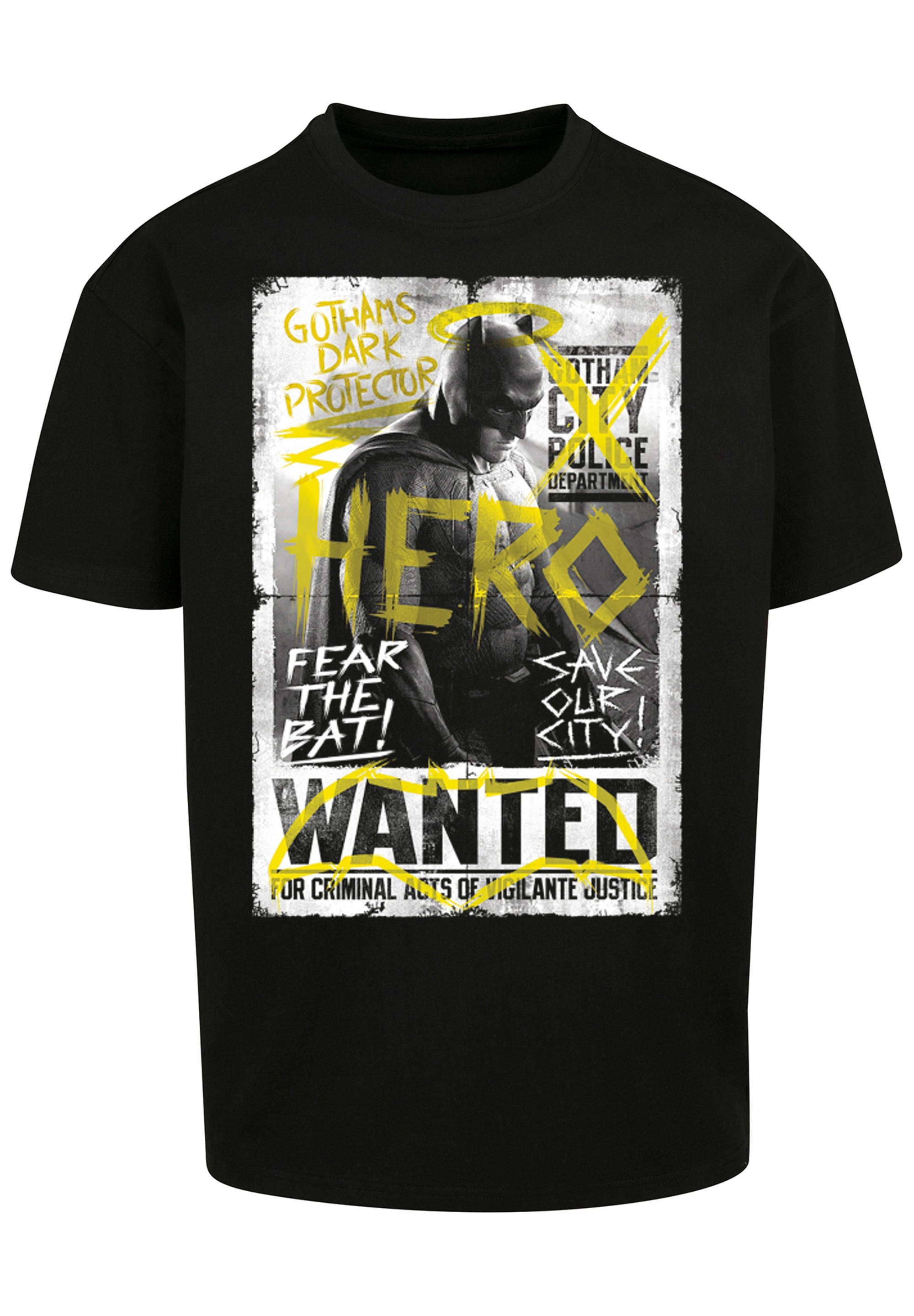 F4NT4STIC T-Shirt »Batman v Superman Superheld Wanted Poster«, Print