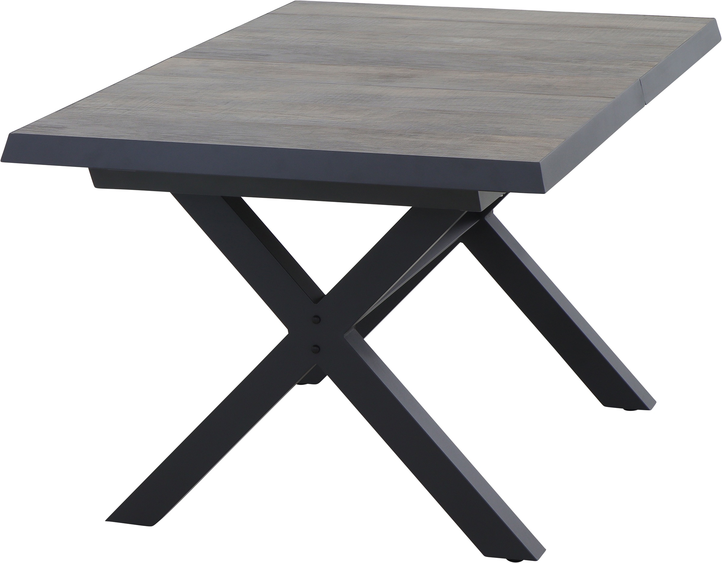 Siena Garden Gartentisch »SINCRO Ausziehtisch 160/200x90cm matt anthrazit« Aluminiumgestell matt anthrazit, Tischplatte aus Keramik, washed grey