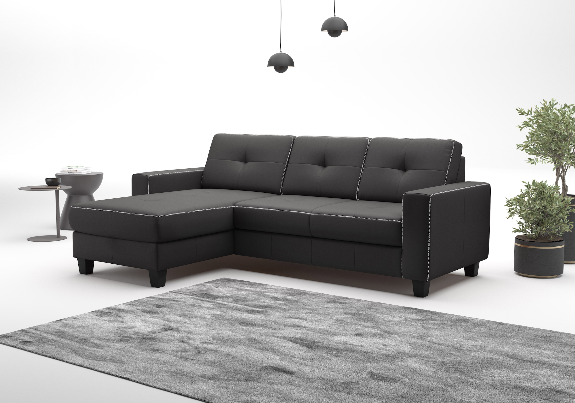 Home affaire Ecksofa "Varese" wahlweise mit Bettfunktion und Bettkasten günstig online kaufen