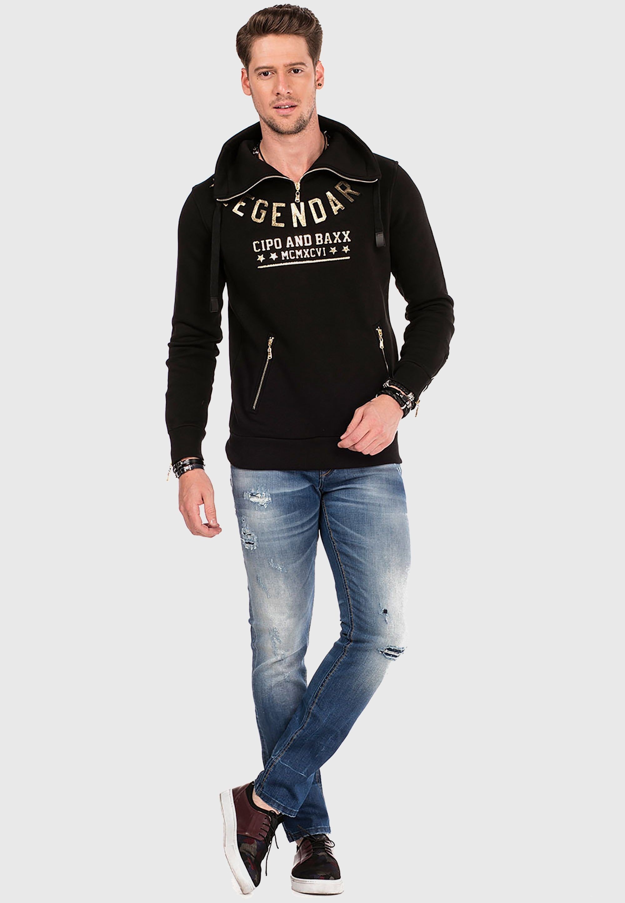 Cipo & Baxx Sweatshirt »Sweatshirt«, mit coolem Print