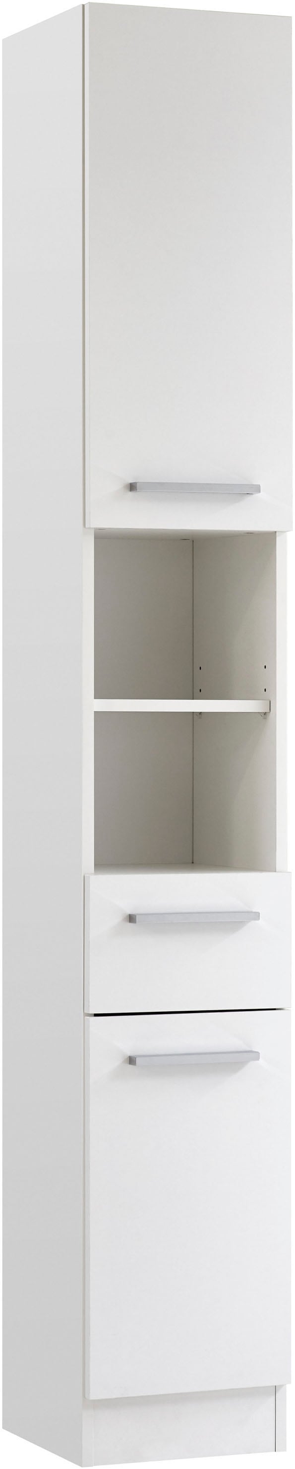 Saphir Badmöbel-Set »Quickset 335 6-teilig, Waschbeckenunterschrank mit LED-Spiegelschrank«, (6 St.), Hochschränke, Unterschrank, Hängeschrank, inkl. Türdämpfer, 13 Türen