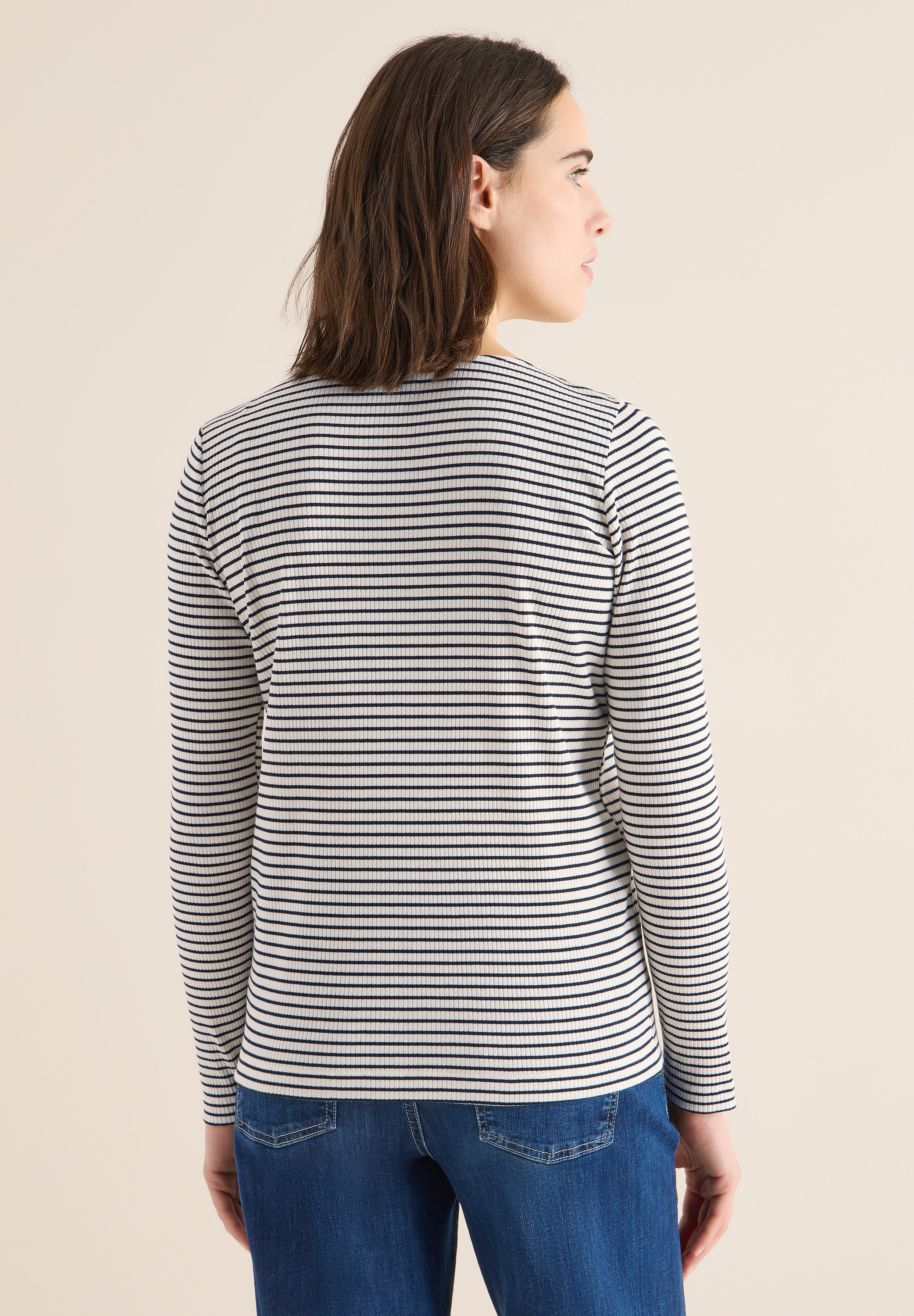 CECIL Women's Long Sleeve Shirt Creamy White Size XS 5