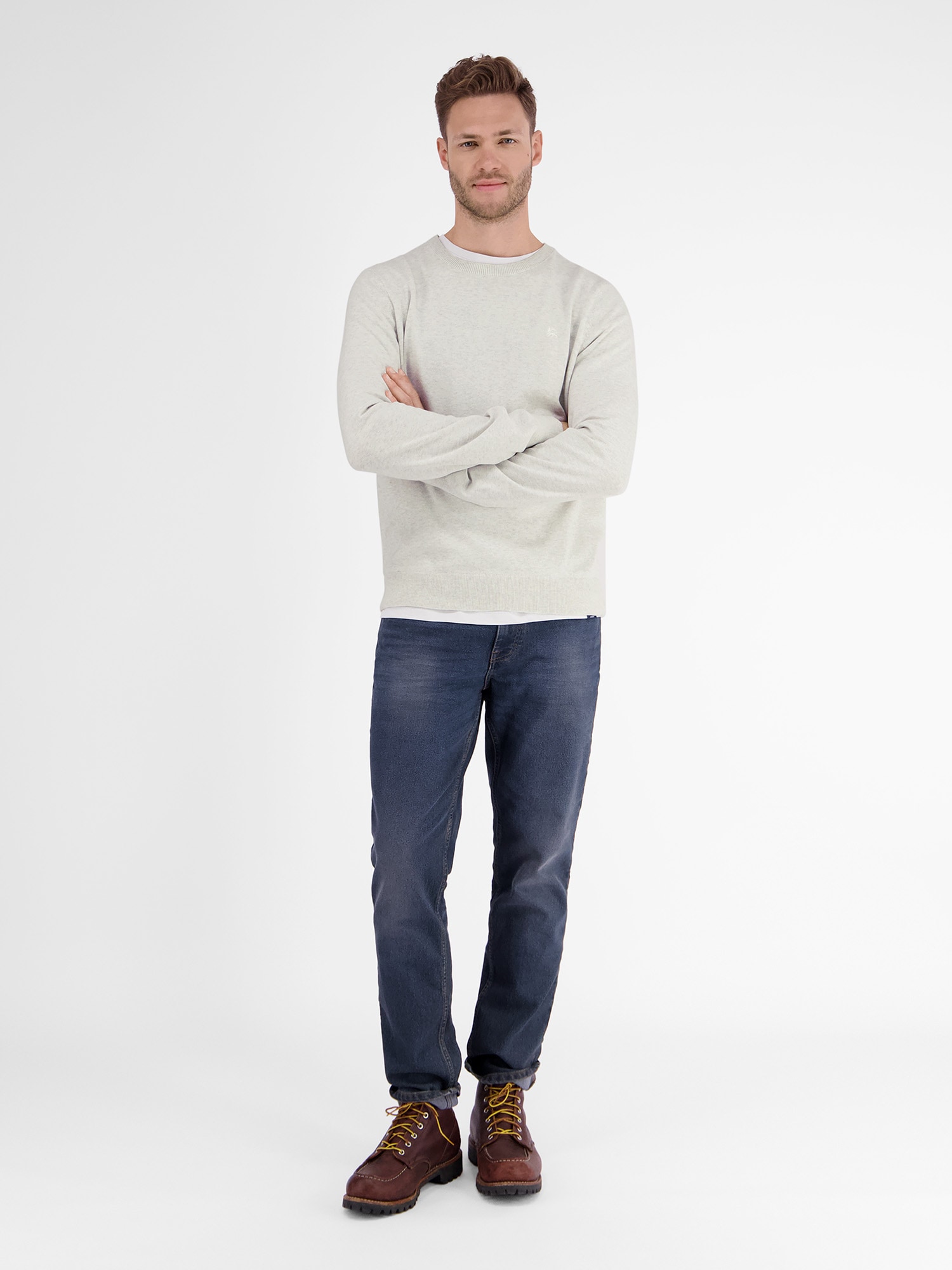 LERROS Strickpullover »LERROS Lässiger Flachstrickpullover«