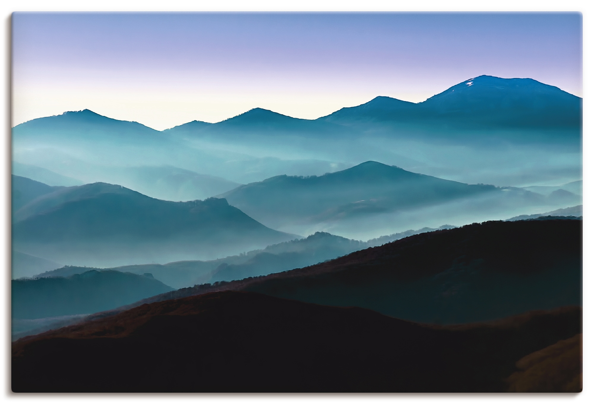 Artland Leinwandbild "Bergpanorama in Asturien", Berge, (1 St.), auf Keilrahmen gespannt