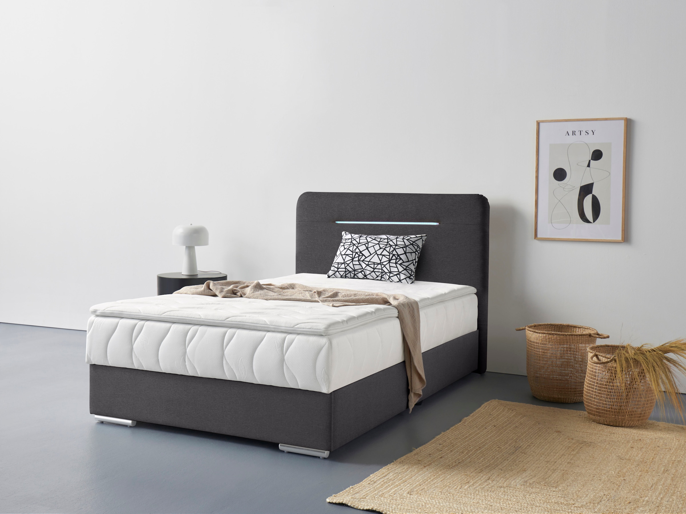 COTTA 1100000002199 "Lighstar" inklusive LED-Beleuchtung, Topper, Bettkasten und Zierkissen