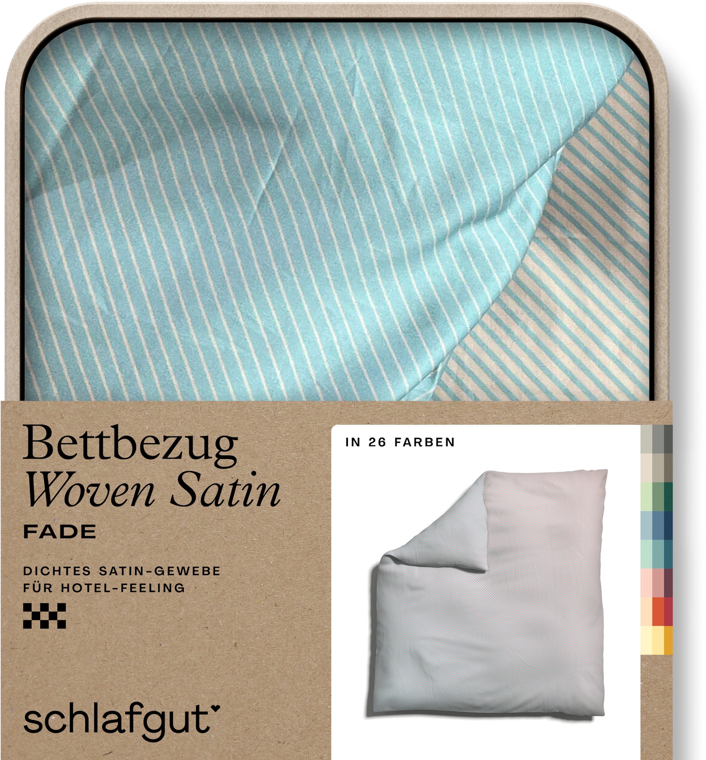 Schlafgut Bettbezug "Woven Satin Fade mit feinen Streifen", (1 St.), mit Farbverlauf, Mix & Match: passender Kissenbezug