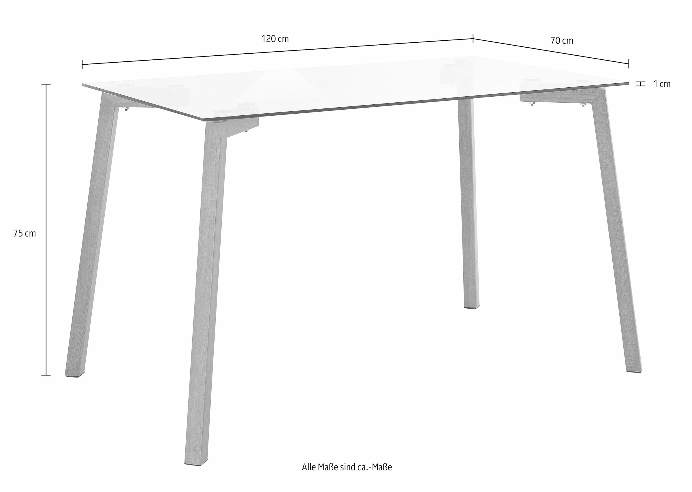 Paroli Esstisch, Breite 120 oder 140 cm