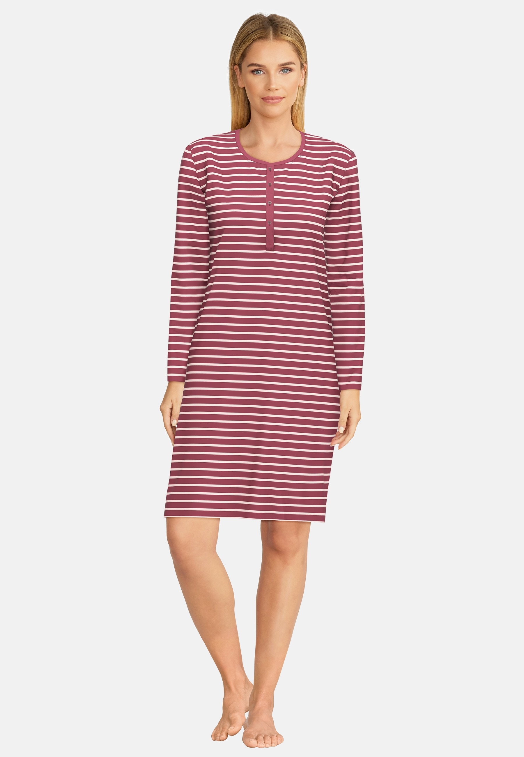 GÖTZBURG Nachthemd "Herbstblüte" Ohne Taschen Knopfleiste, Rundhalsausschni günstig online kaufen