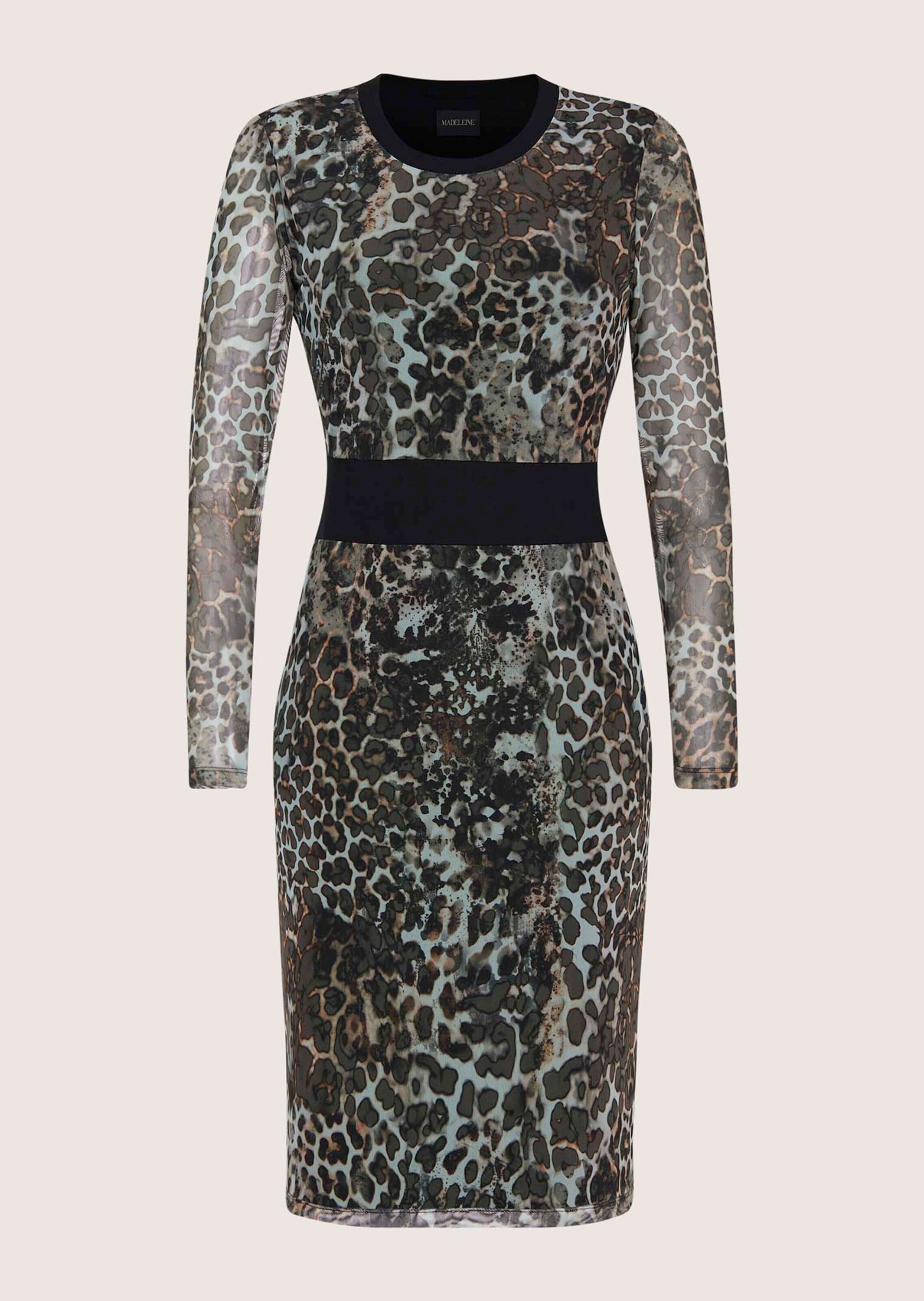 MADELEINE Sommerkleid "Etuikleid Elegantes Mesh-Kleid mit Animal-Print" Mes günstig online kaufen