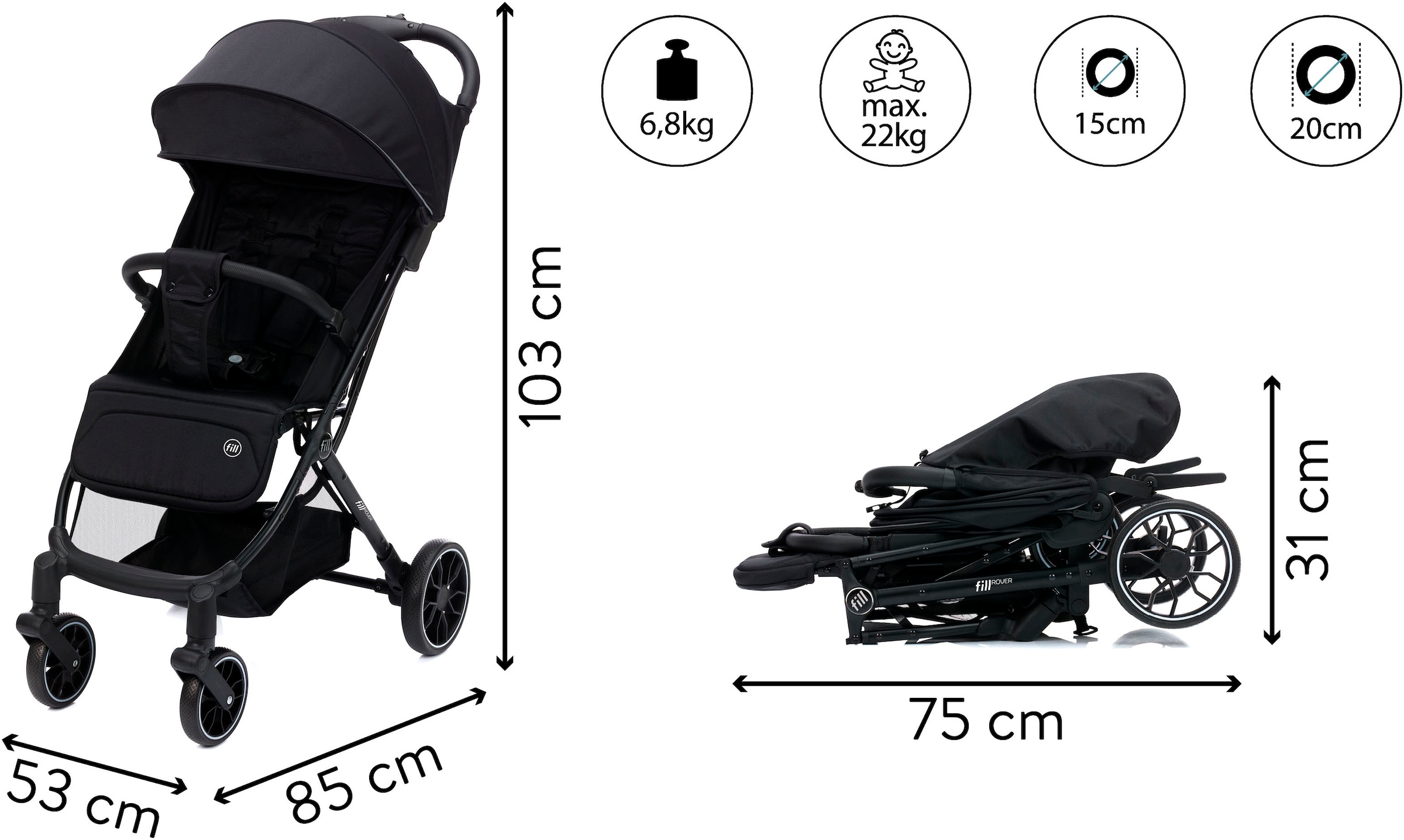 Fillikid Kinder-Buggy »Fill Rover«, 22 kg