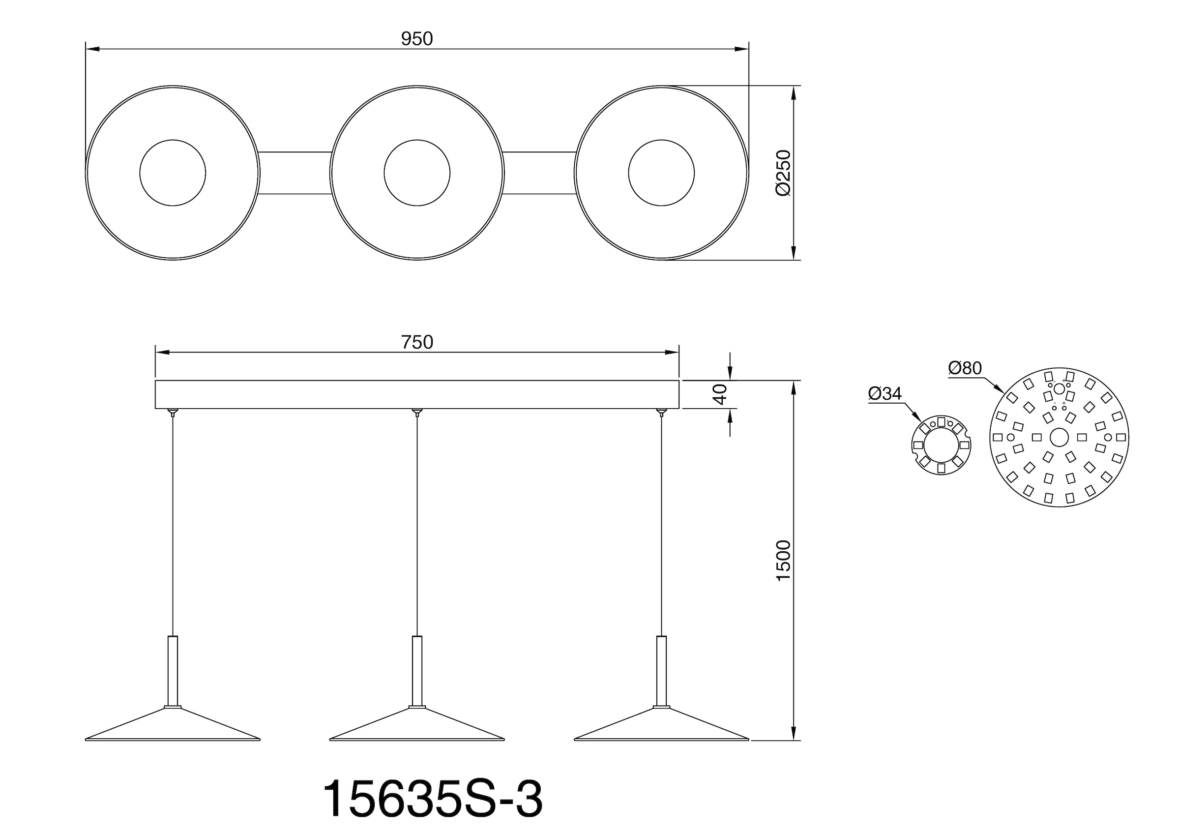 GLOBO LIGHTING Hängeleuchte »LAMPONE« LED-Modul 1 Stk. Warmweiß Hängelampe Metall schwarz Acryl opal 4000K Esszimmer Esstisch
