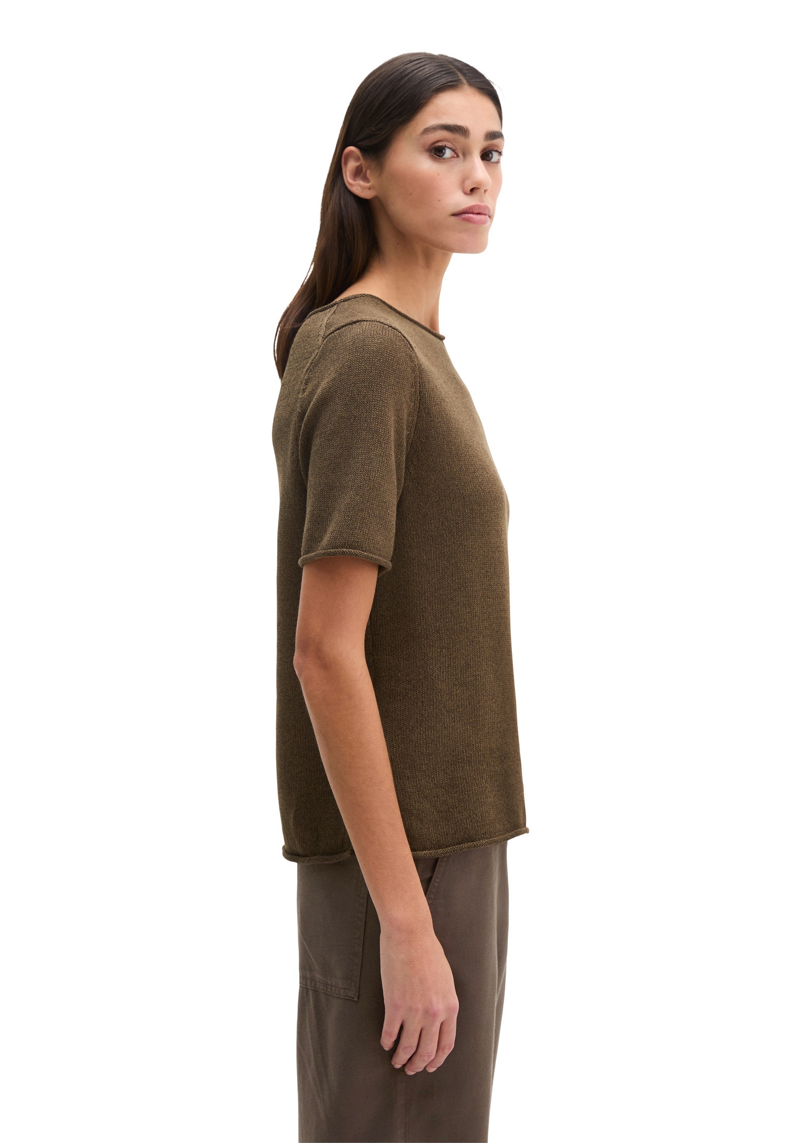 Marc OPolo Kurzarmpullover "aus Organic Cotton-Leinen-Mix" günstig online kaufen