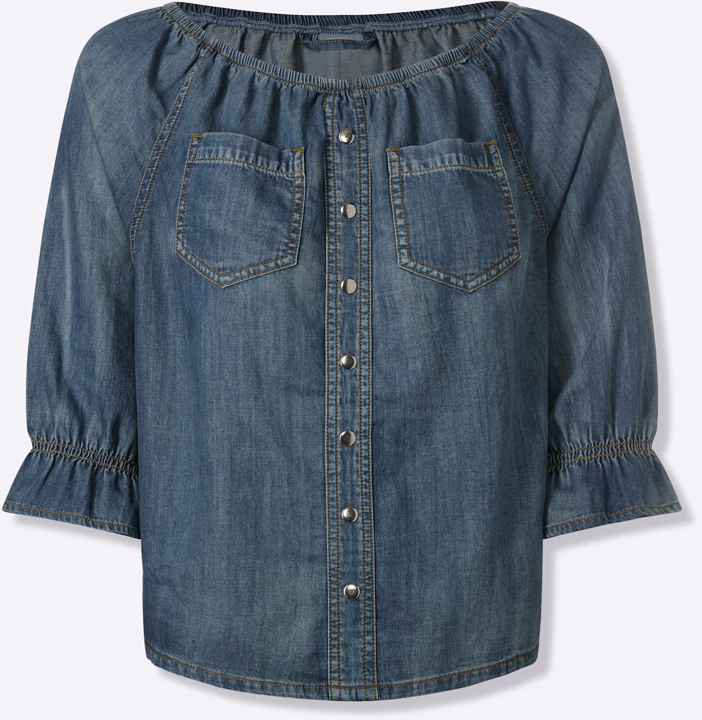 HEINE Carmen Women's Blouse Blue Size 38 3