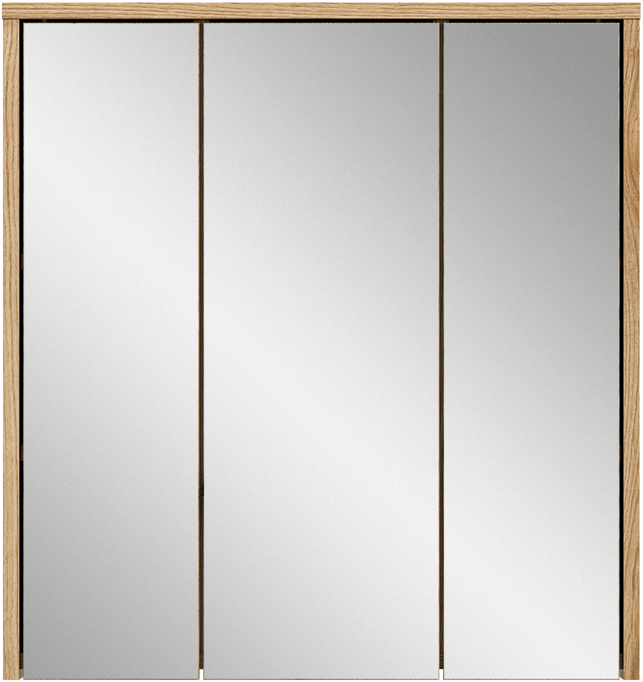 welltime Spiegelschrank »Kayu, Breite 64 cm, 3 Spiegeltüren, 6 Einlegeböden«, Badschrank, Bad-Möbel, Badezimmer, Bad
