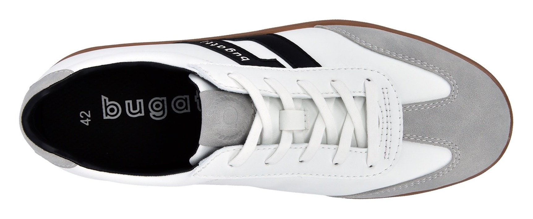 bugatti Sneaker, Retro Sneaker, Schnürschuh, Freizeitsneaker mit softem Schaftrand