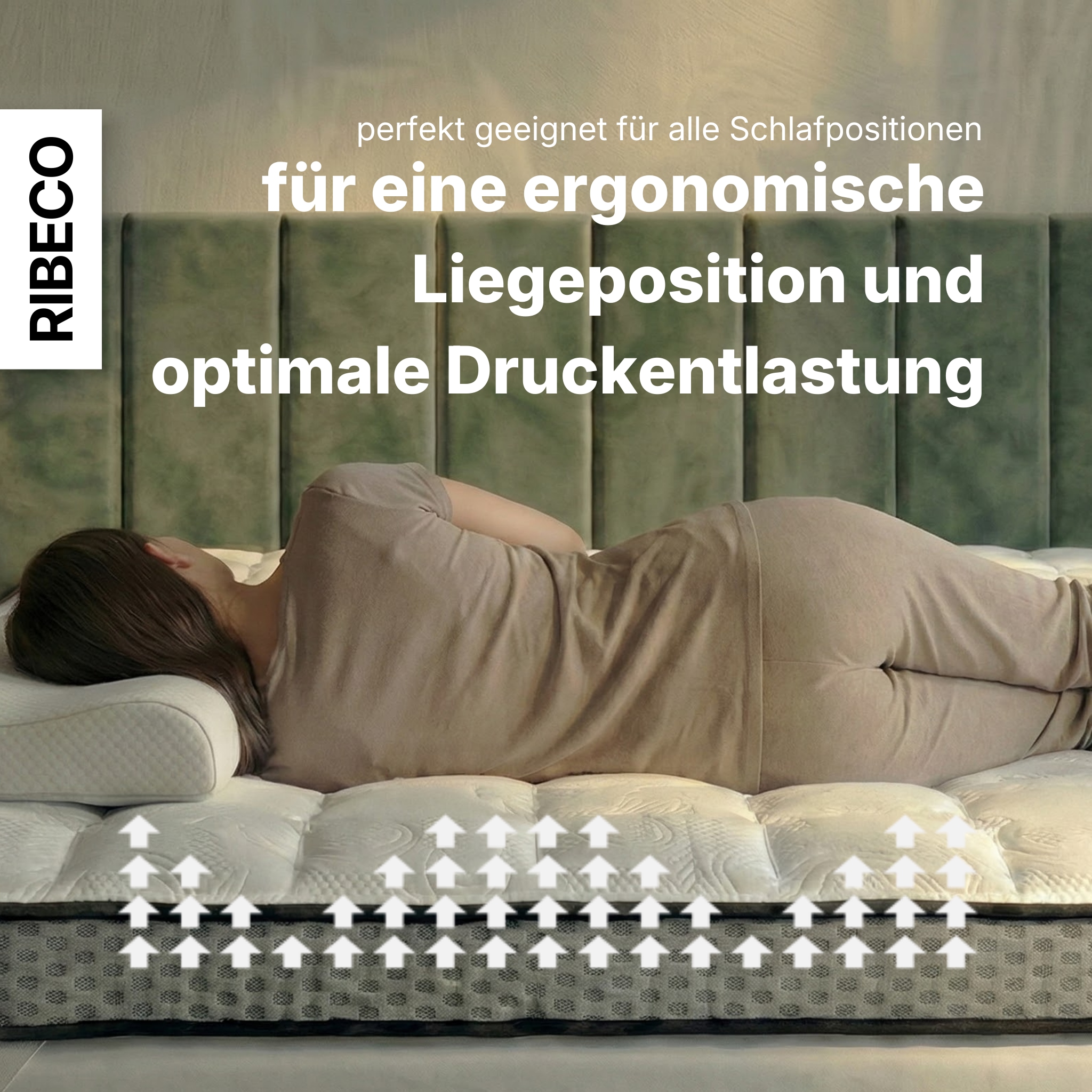 RIBECO Topper »Aaron MAXI, Topper 90x200 cm,180x200 cm« Matratze, Boxspringbett geeignet, ergonomisch, Made in EU