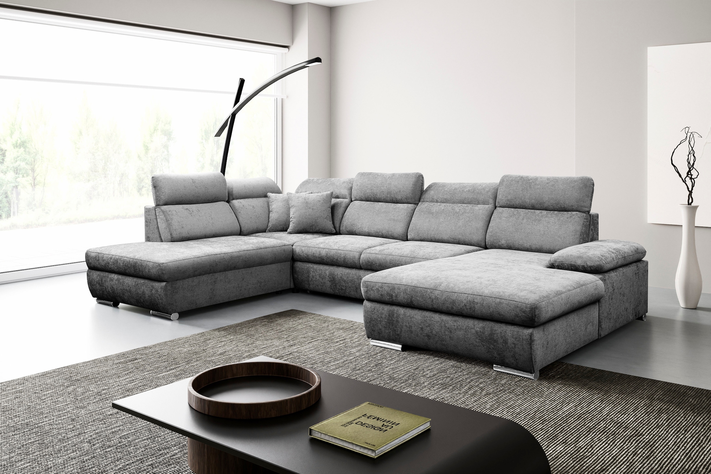 WERK2 Wohnlandschaft »Cordoba inkl. Bett, Bettkasten & Kopfteilfunktion, Breite 359 cm«